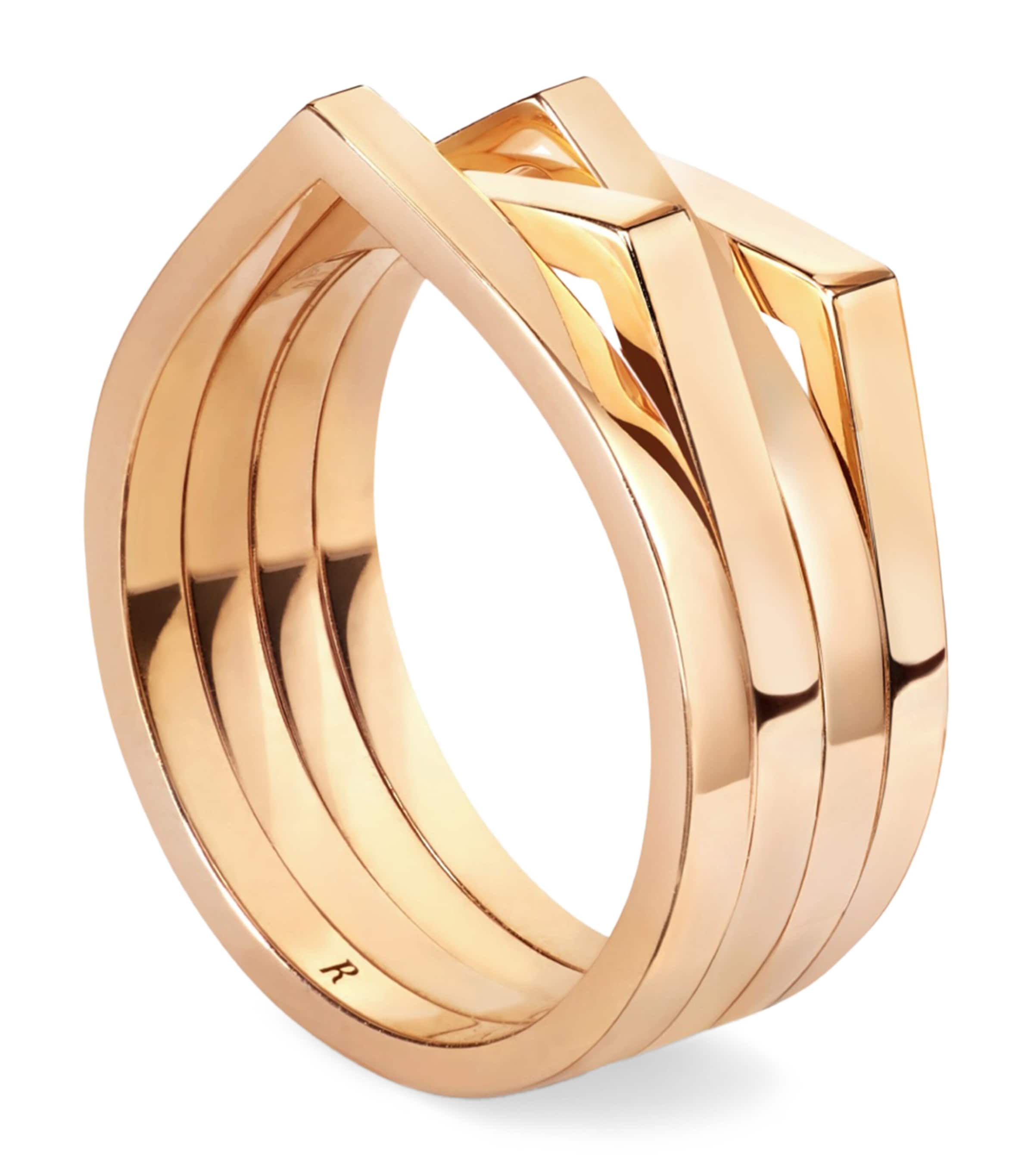 Repossi Rose Gold Antifer 4-Band Ring Pink Gold