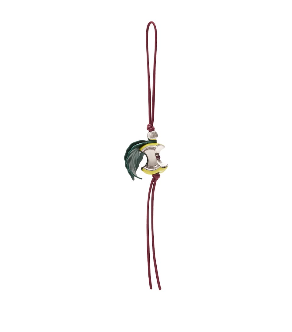 LOEWE Leather Apple Bag Charm Green/silver