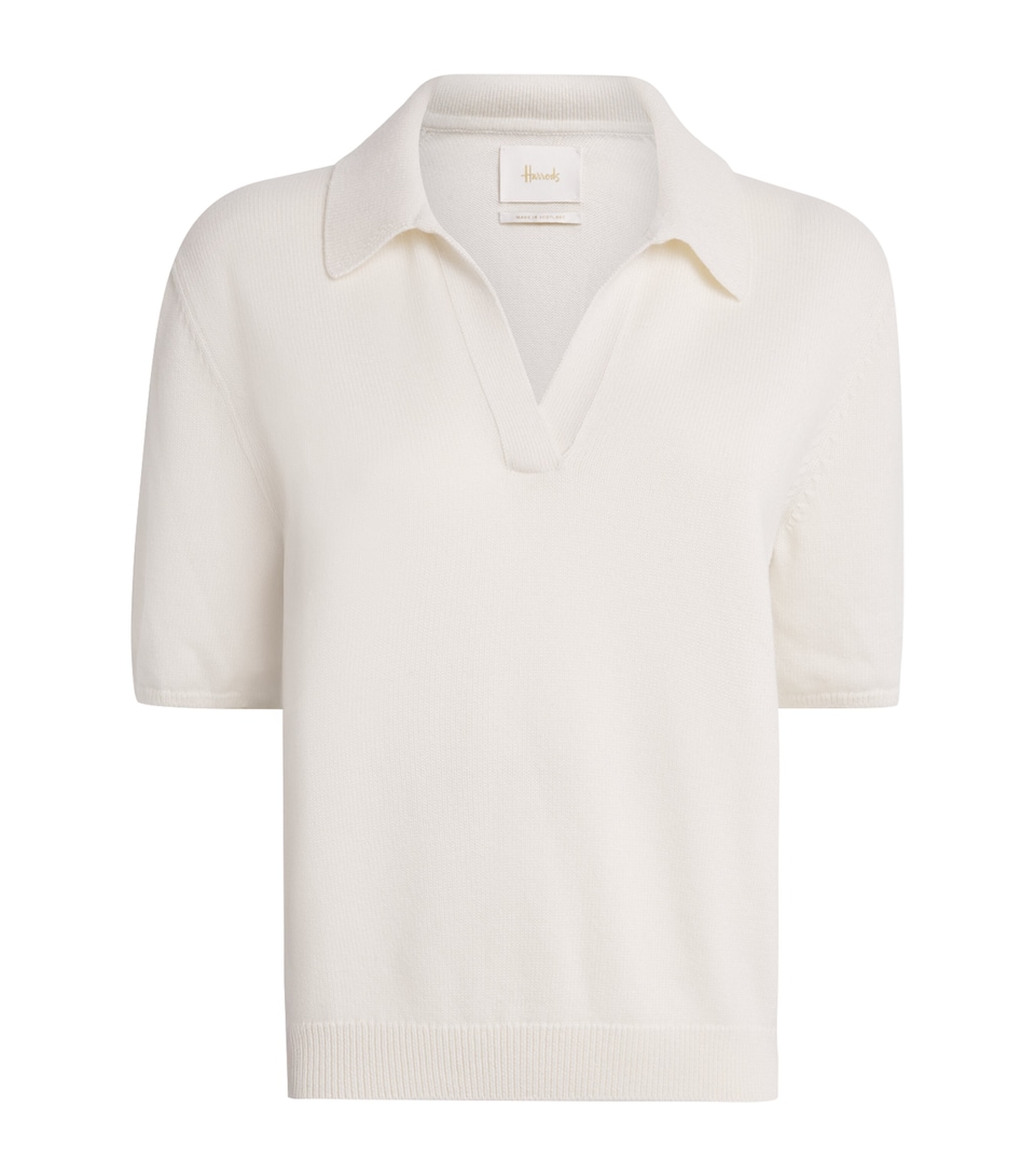Harrods Womens Cotton-Cashmere Collared Sweater Niveous