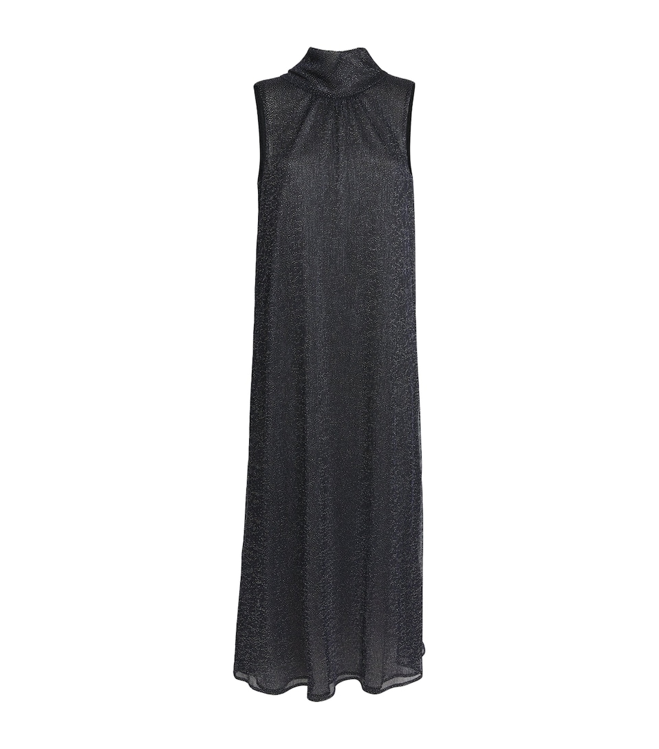 Talbot Runhof Womens Crystal-Embellished Tie-Neck Maxi Dress Royal Navy