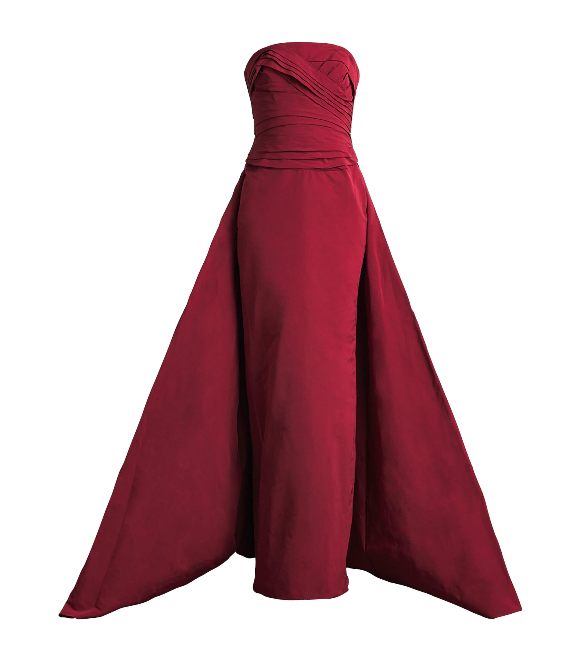 Zuhair Murad Womens Strapless Ruched Gown Persian Red
