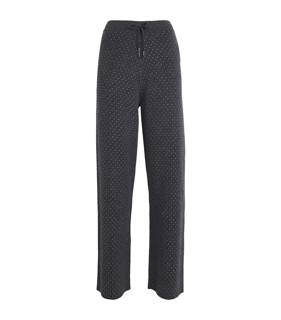 Knitted Embellished Straight Sweatpants