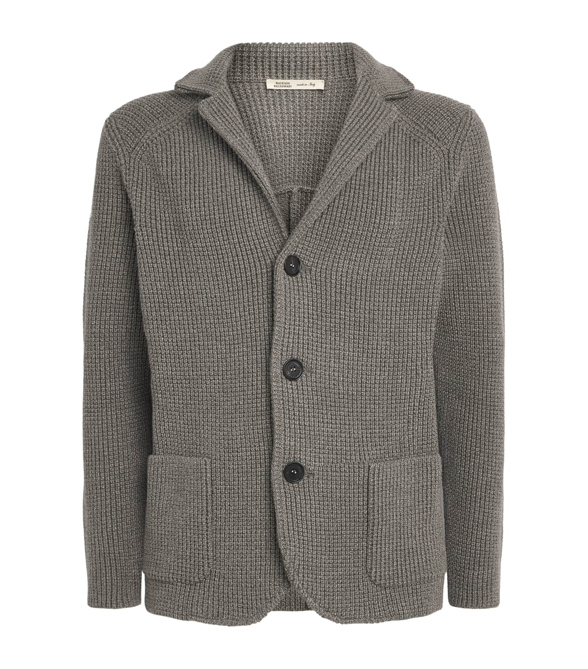 Maurizio Baldassari Mens Virgin Wool Brenta Shacket Lunar Rock Grey