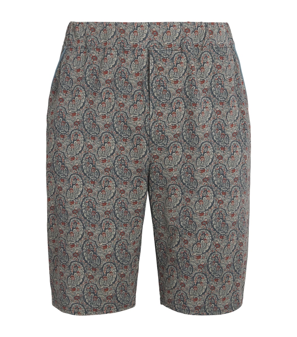 Homebody Mens Stretch-Modal Paisley Pyjama Shorts Neem