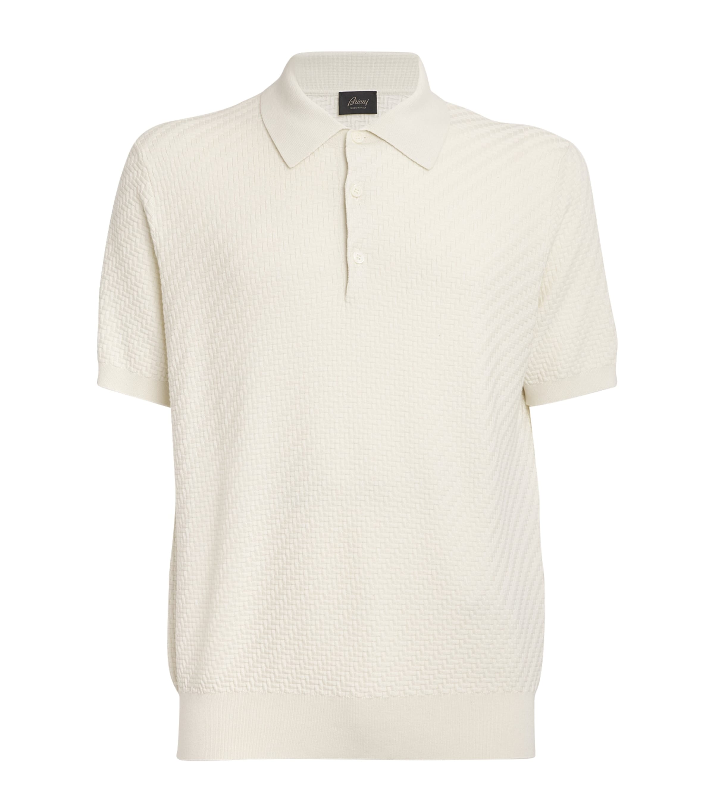 Brioni Mens Cotton-Silk-Cashmere Polo Shirt