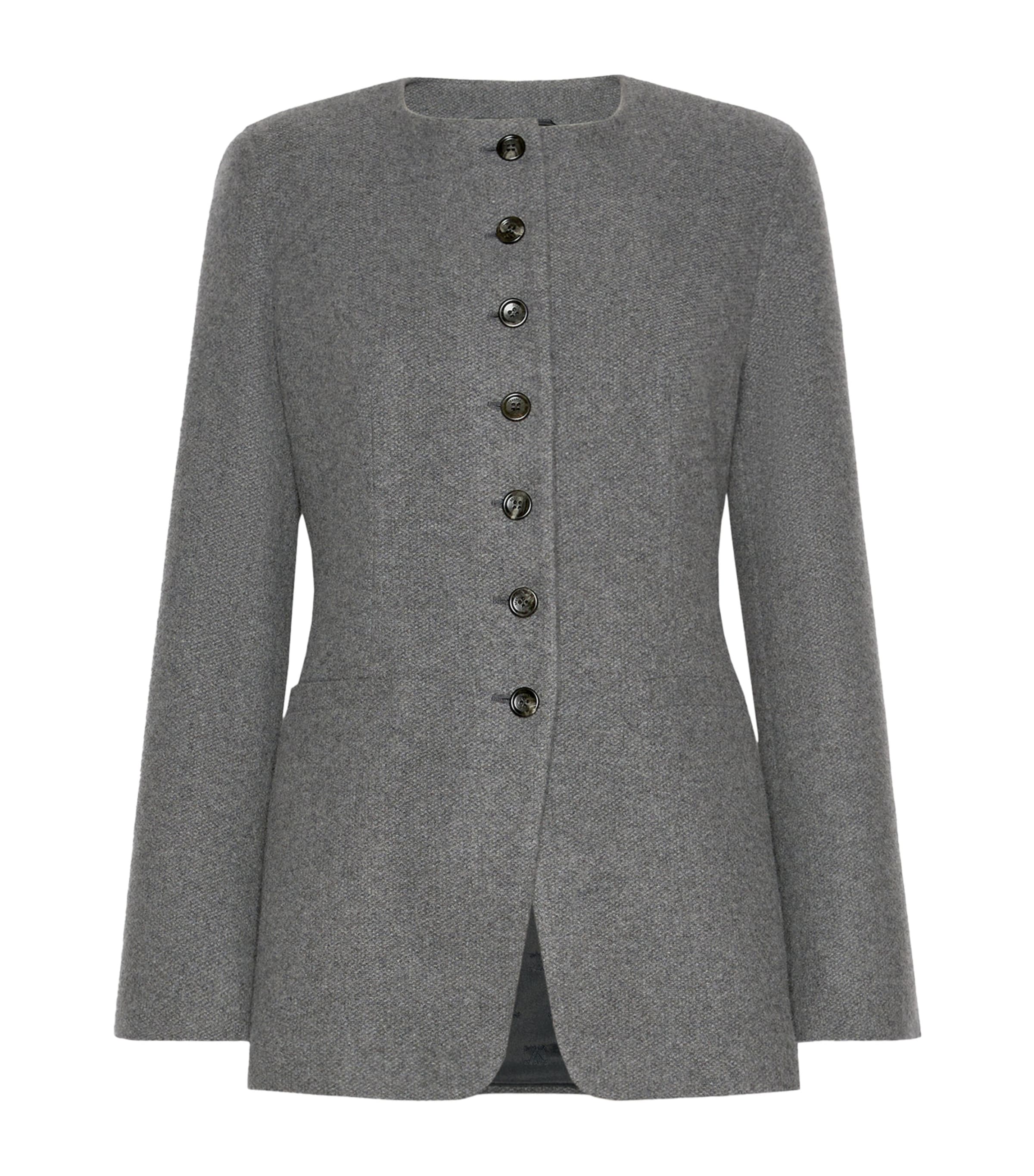 Max Mara Womens Cashmere Longline Jacket Dark Grey