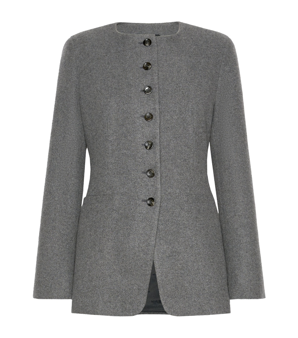 Max Mara Womens Cashmere Longline Jacket Dark Grey