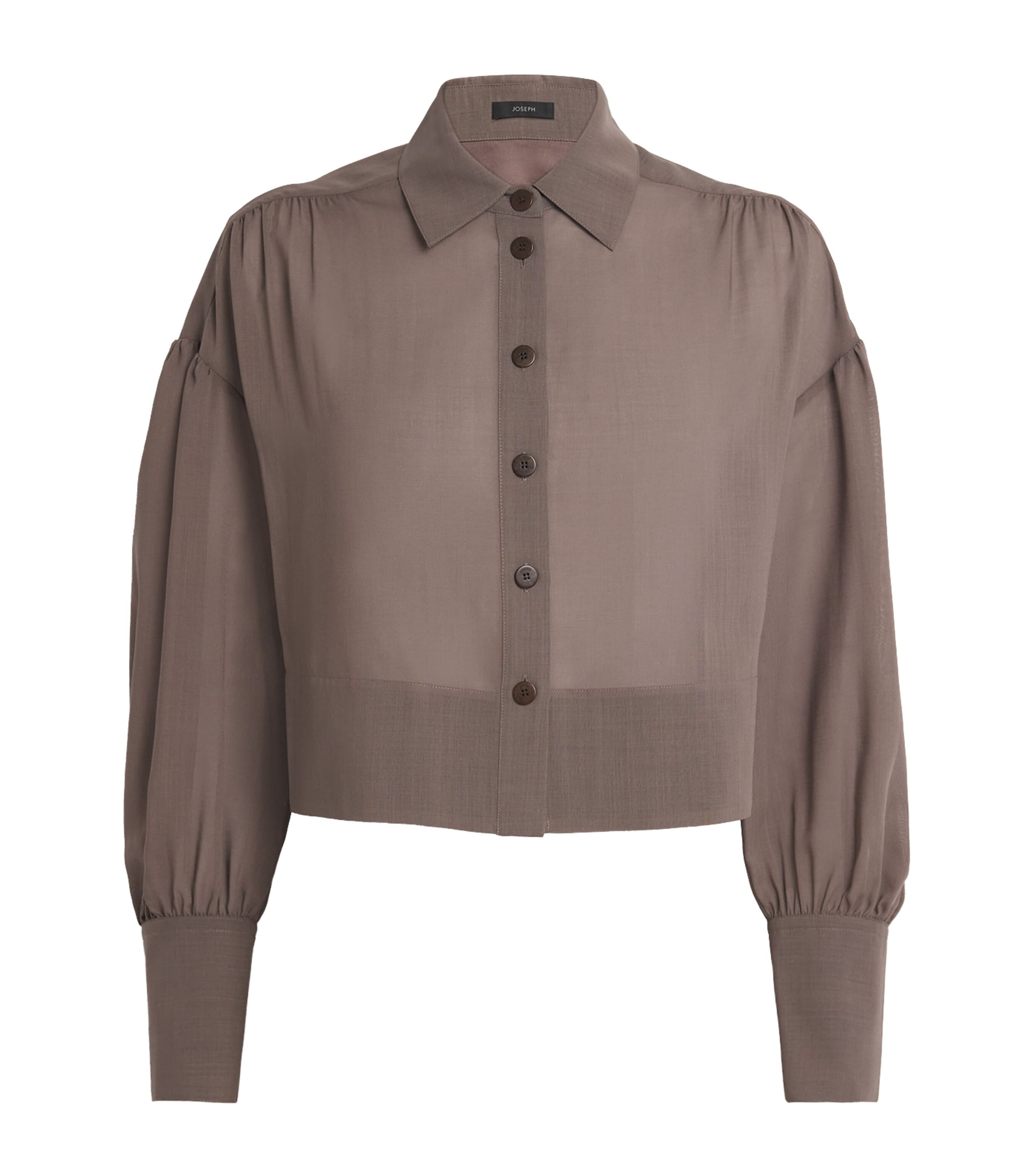 Wool-Blend Voile Anais Blouse