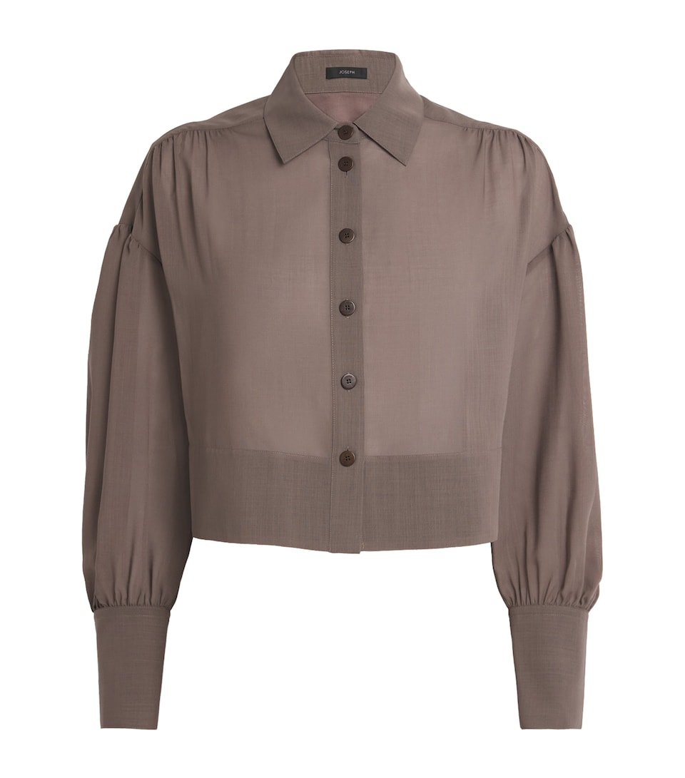 Wool-Blend Voile Anais Blouse