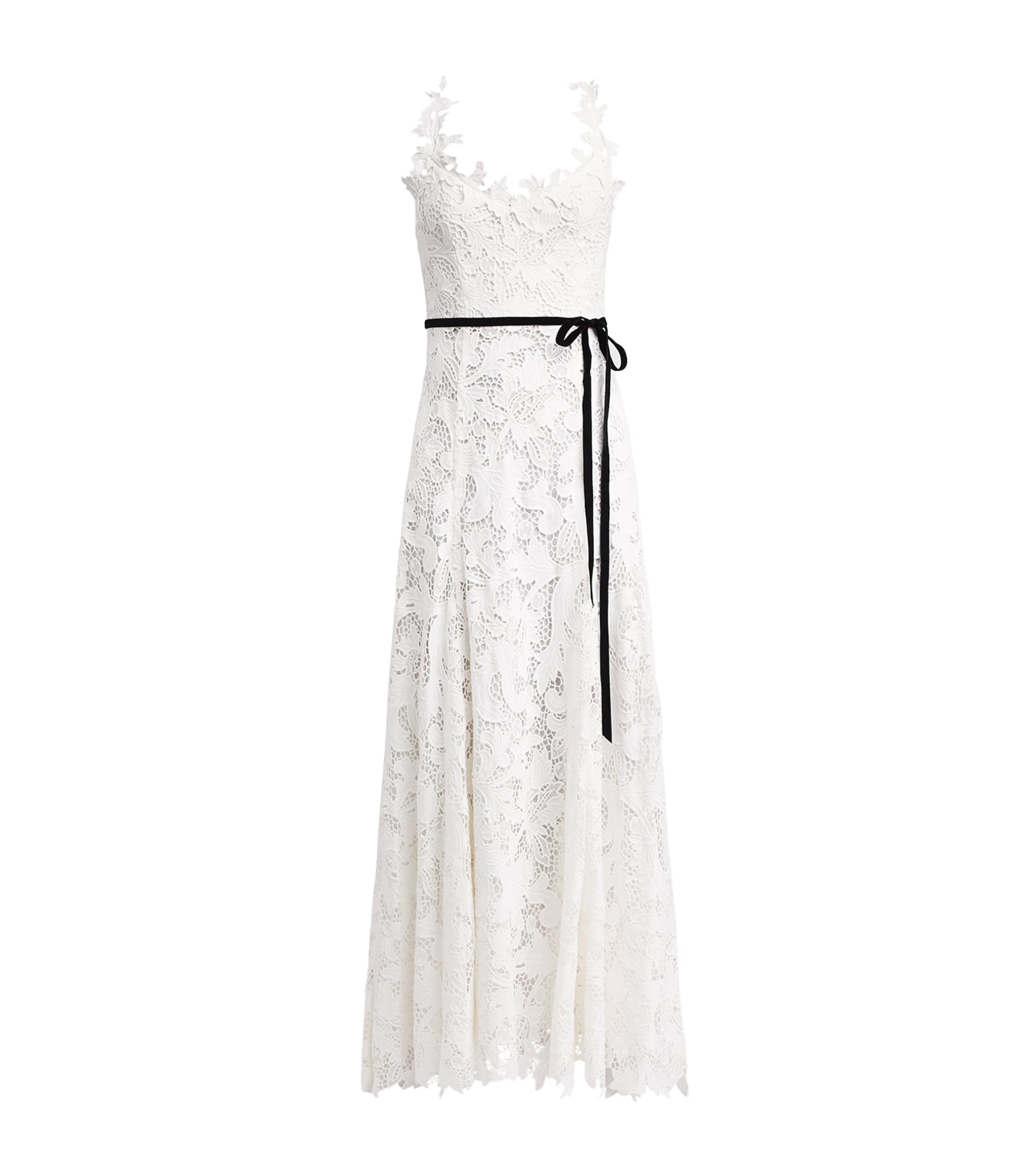 Alice+Olivia Womens Lace Calla Maxi Dress Off White