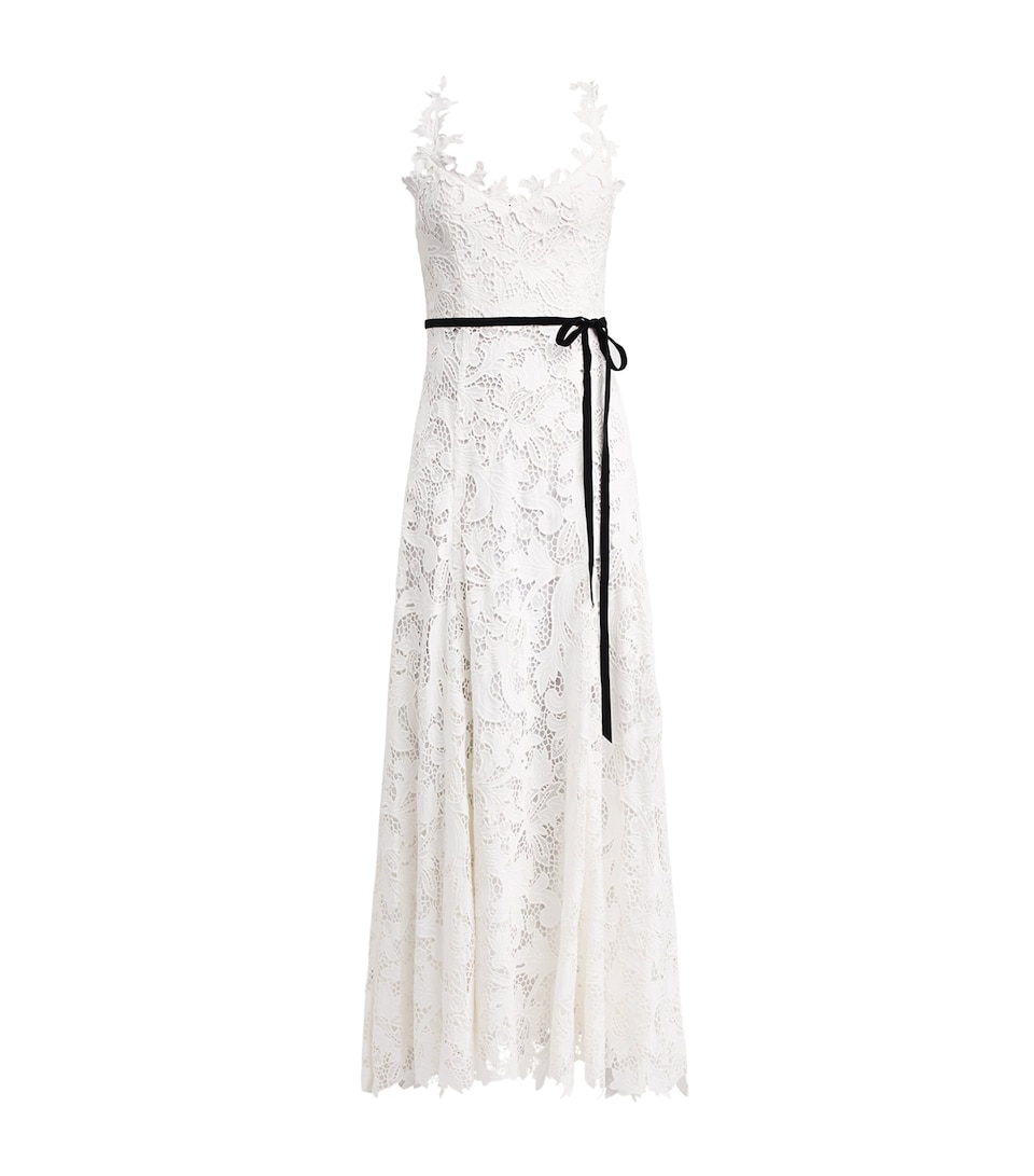 Alice+Olivia Womens Lace Calla Maxi Dress Off White