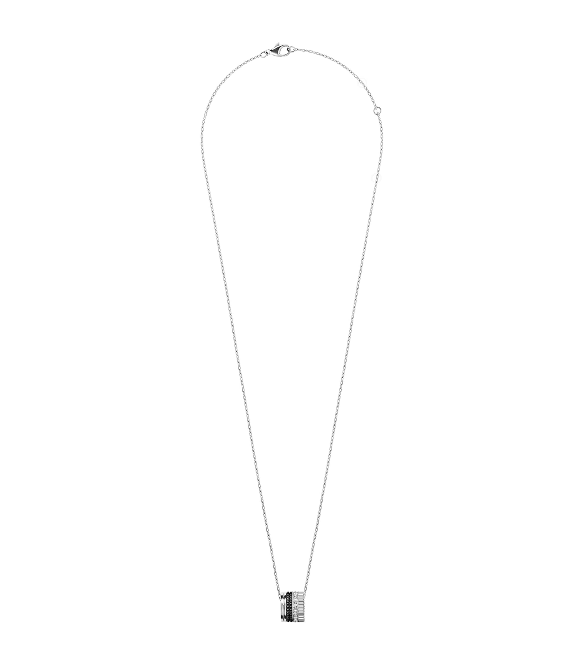 Large White Gold and Diamond Quatre Black Necklace