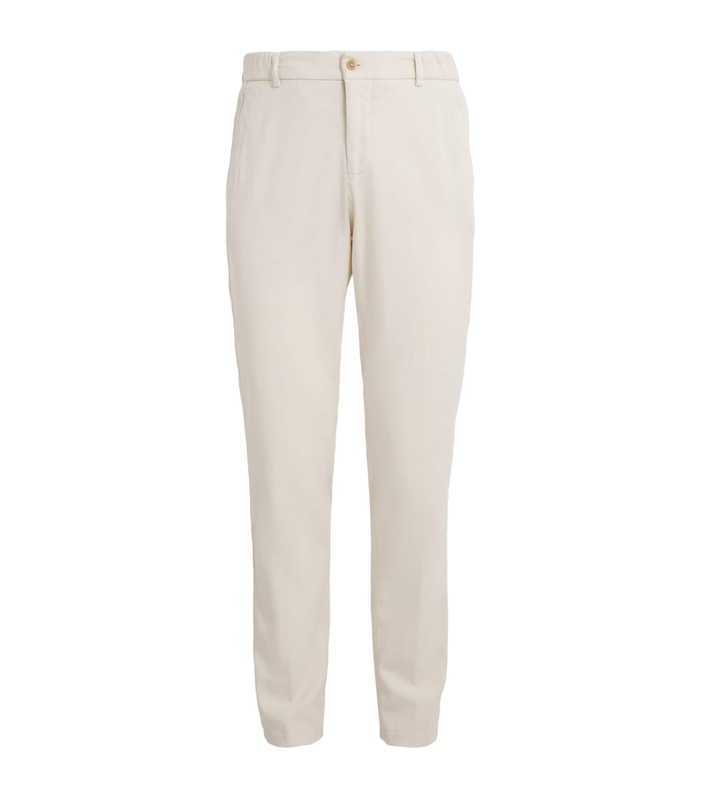 Marco Pescarolo Womens Charm-Detail Chinos Off White