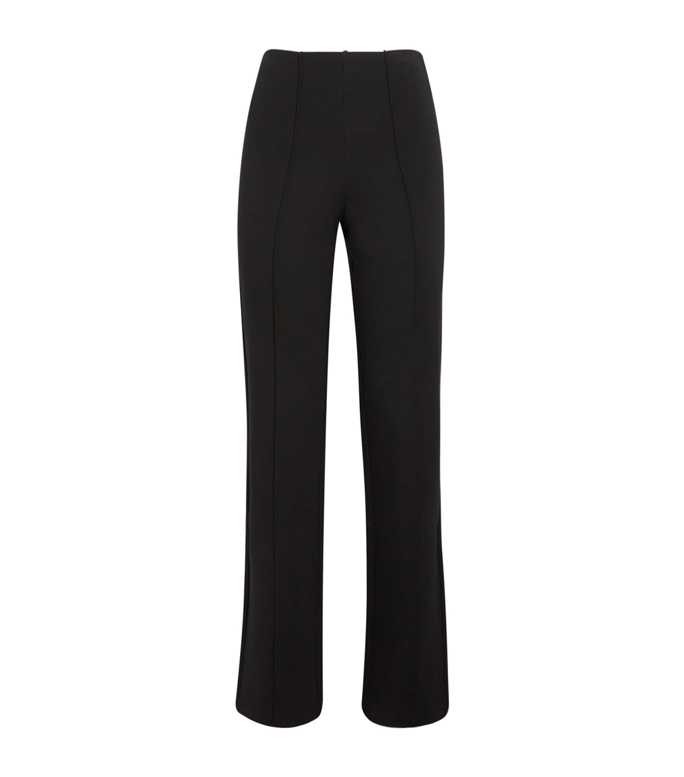 High-Waist Pintuck Straight Leg Trousers