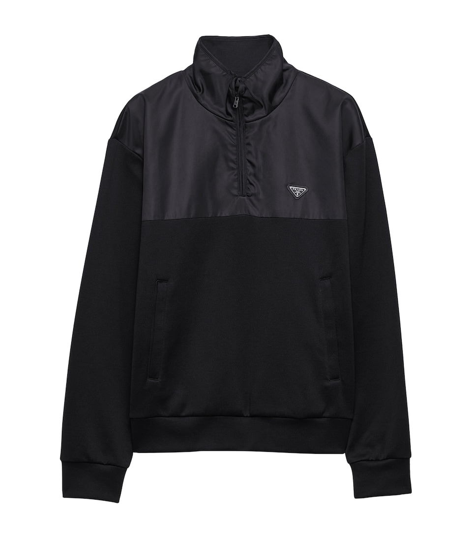 Cotton and Re-Nylon Half-Zip Jacket