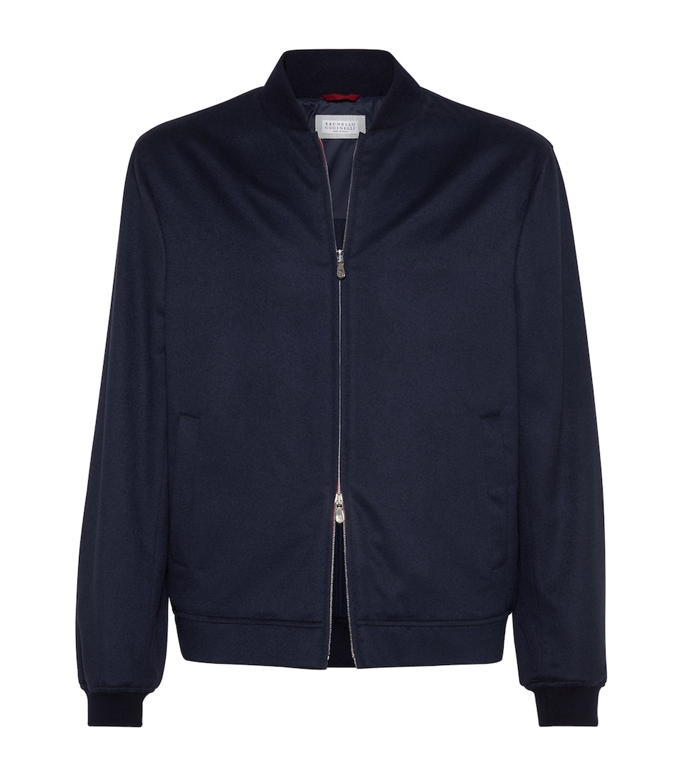 Cashmere Flannel Bomber Jacket
