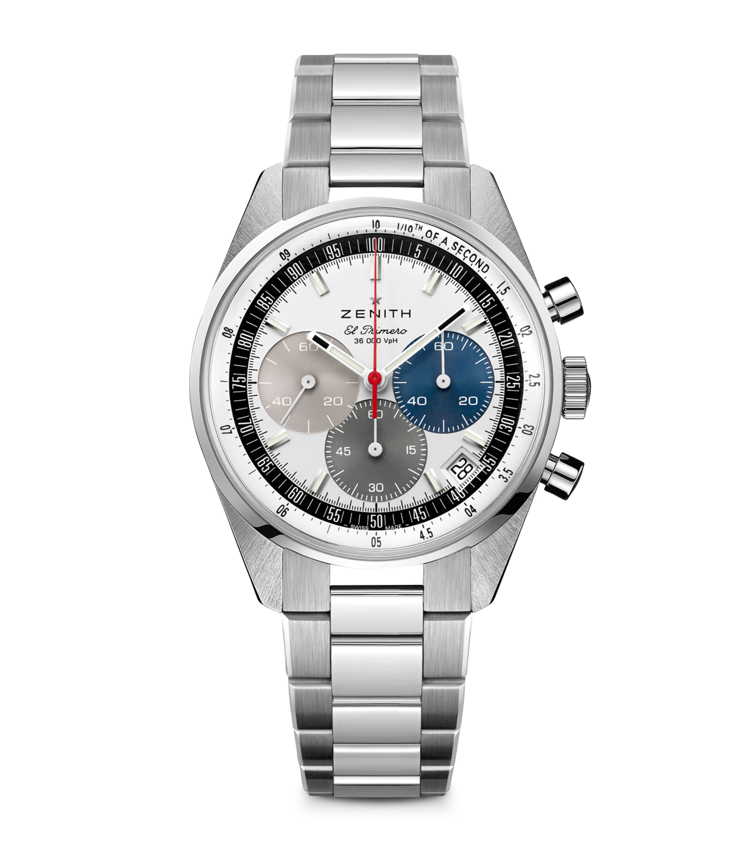 Zenith Stainless Steel Chronomaster Watch 38mm Silver
