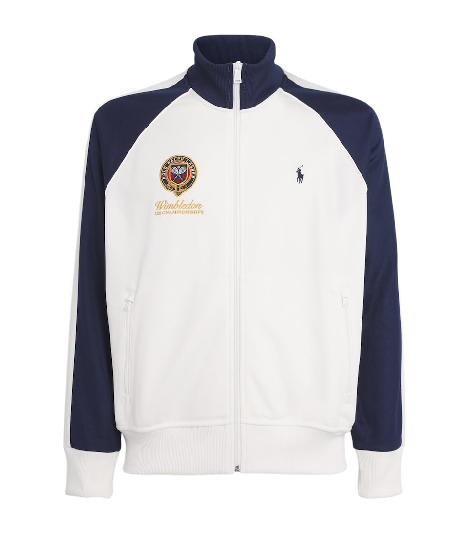 RLX Ralph Lauren Mens x Wimbledon Tricot Sports Jacket Ceramic Wht/refnd Nv