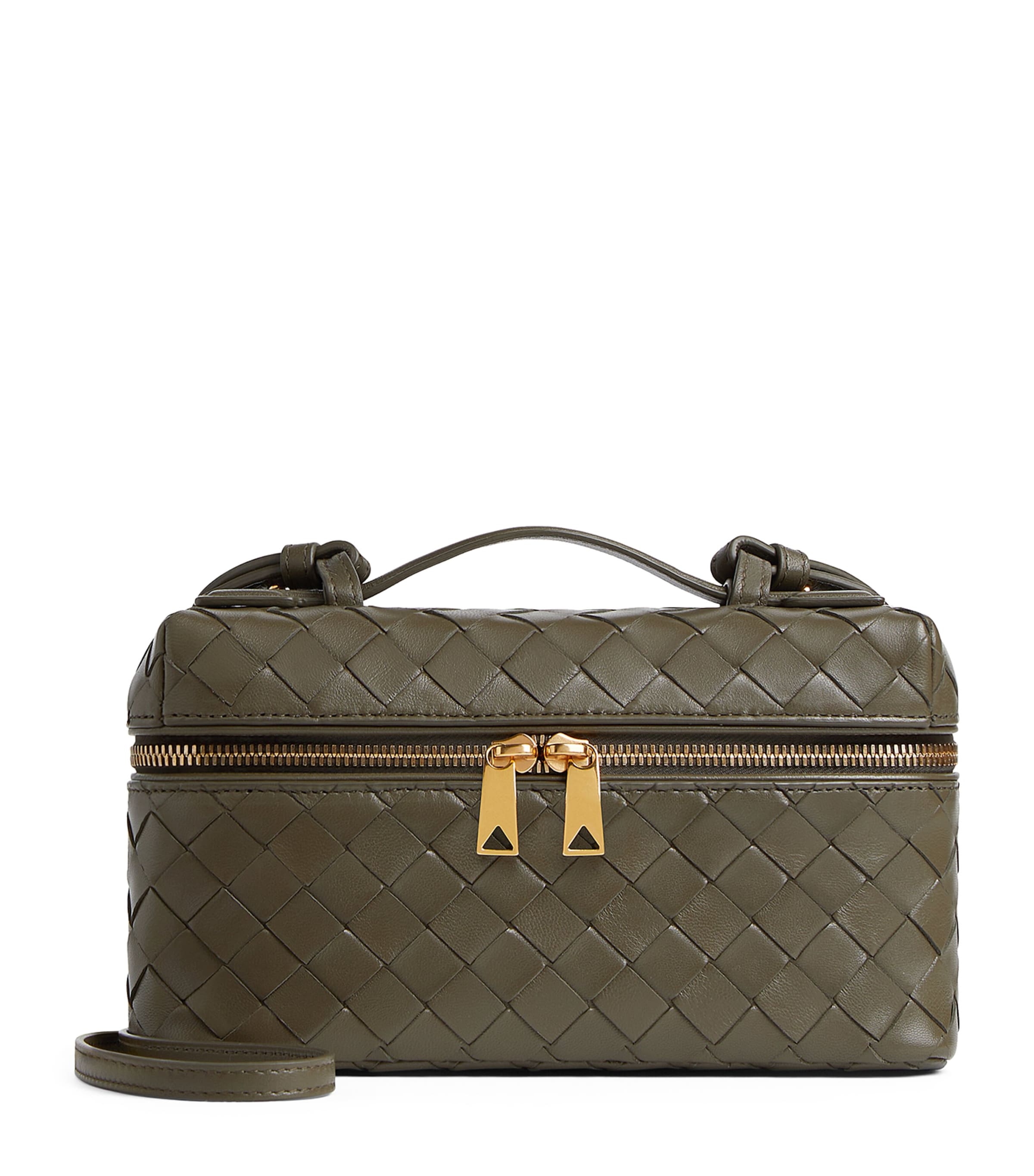 ショルダーバッグ・ポシェット Bottega Veneta Bang Bang Leather Vanity Case Bang Bang Intrecciato leather vanity bag in brown - Bottega