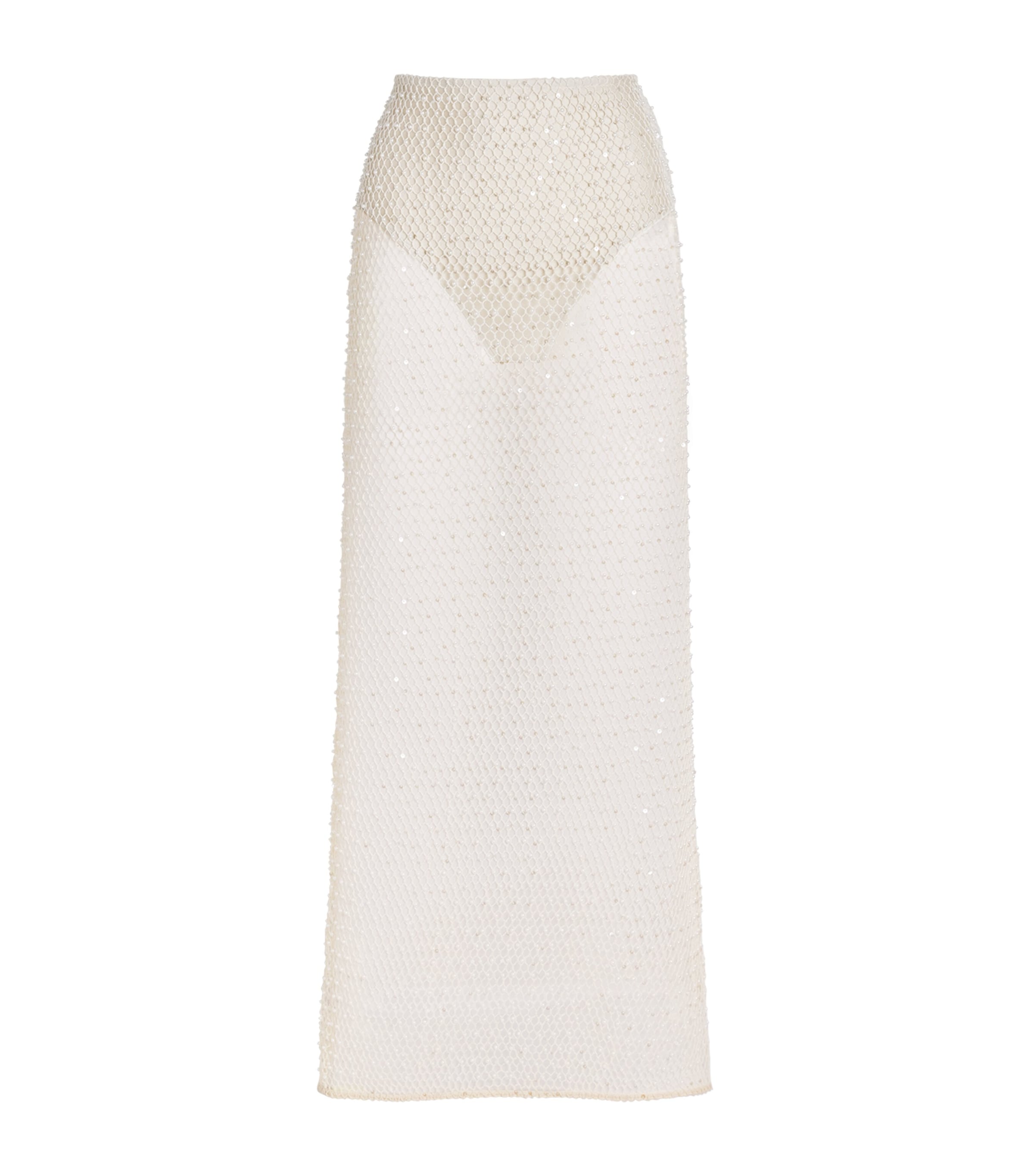 PatBO Womens Crochet Bloom Maxi Skirt Beige