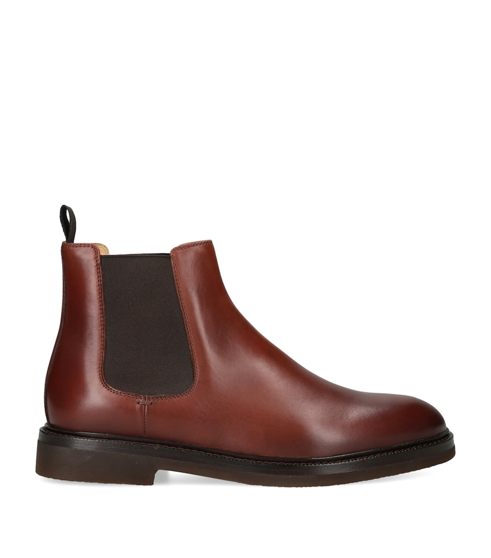 Brunello Cucinelli Leather Chelsea Boots Dark Brown