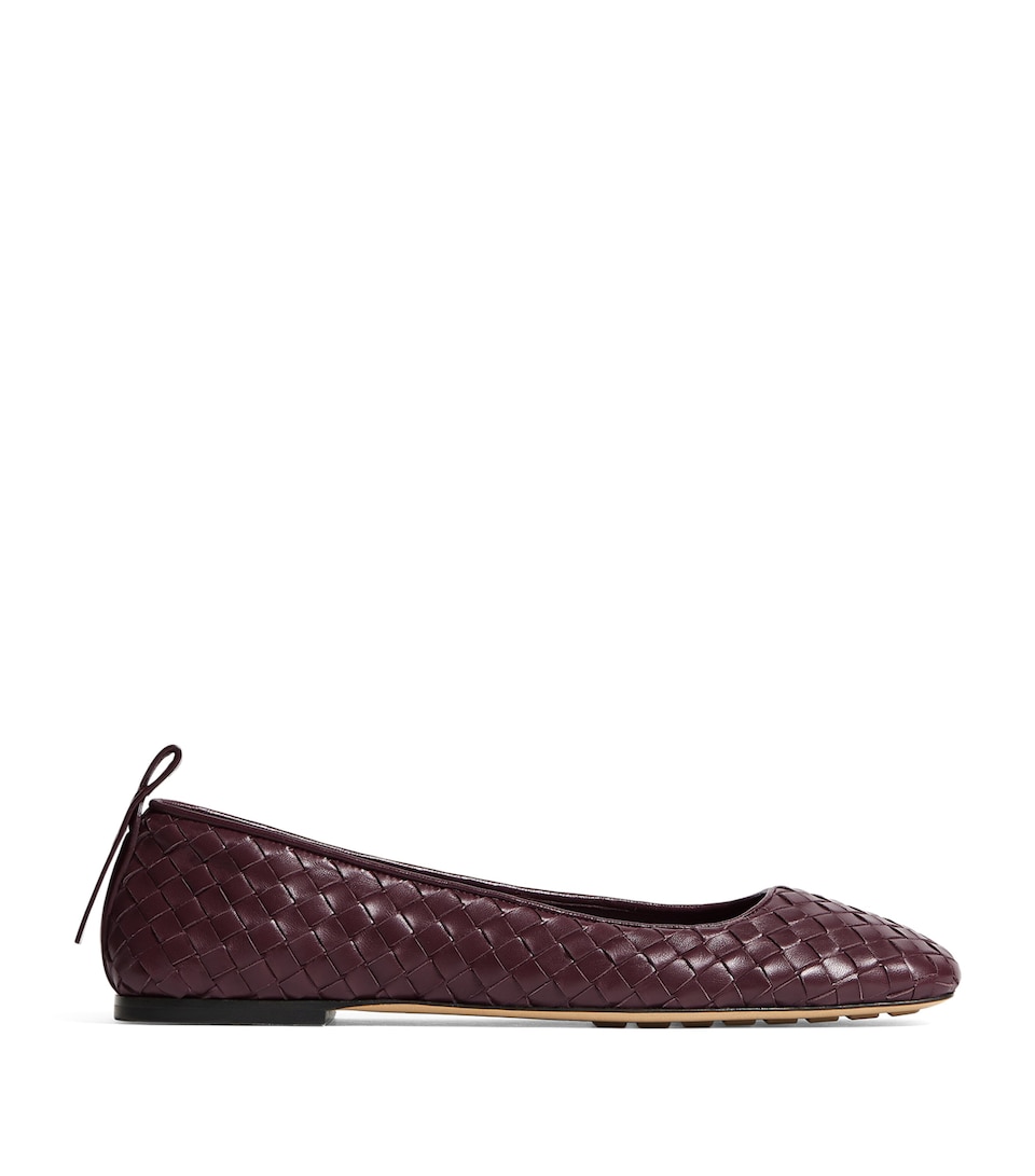 Bottega Veneta Lambskin Intrecciato Ballet Flats