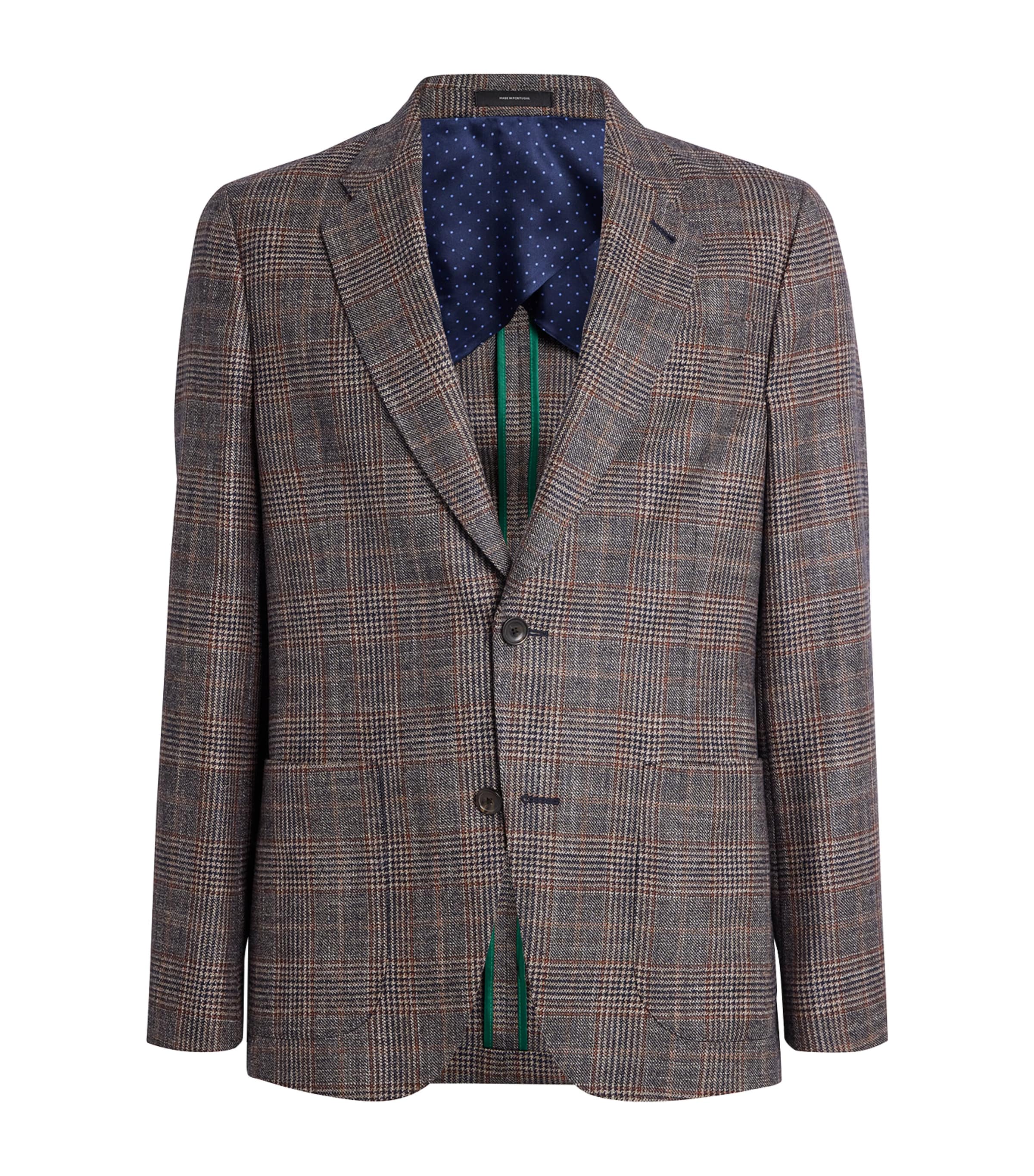 Wool-Silk-Cashmere Check Blazer