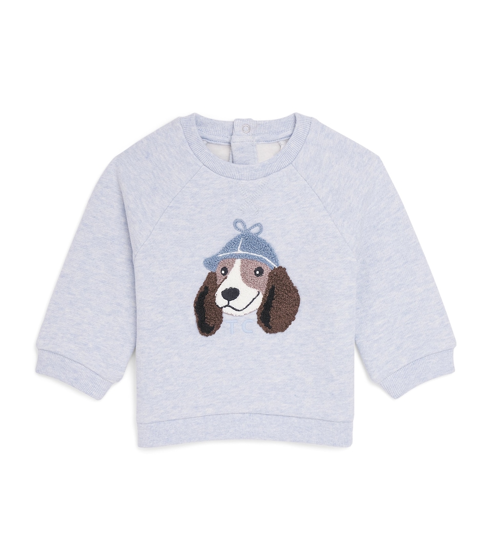 Tartine et Chocolat Cotton Embroidered Dog Sweatshirt (3 Months-4 Years) Chiné