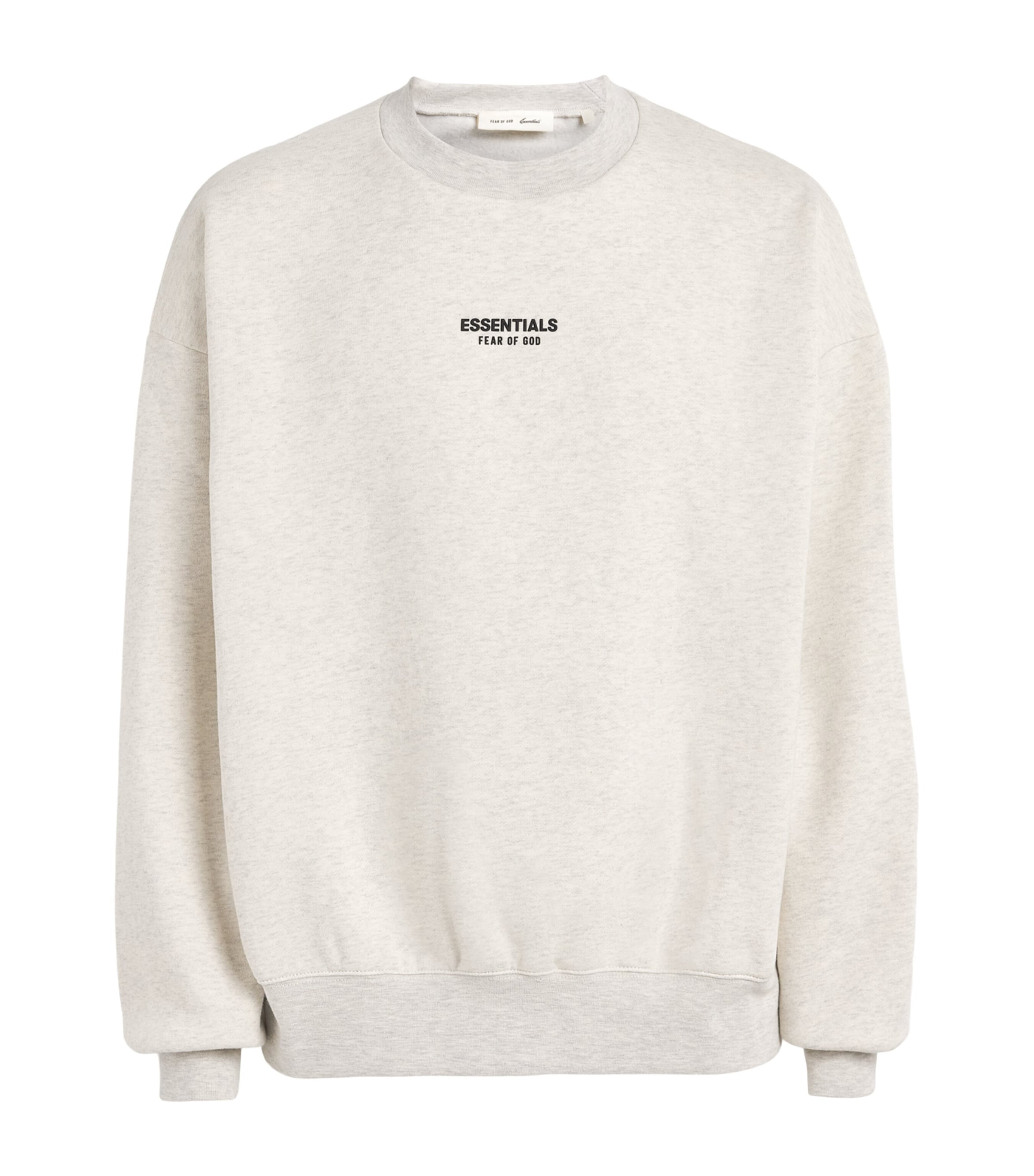 FEAR OF GOD ESSENTIALS Mens Cotton-Blend Logo Sweatshirt Oatmeal