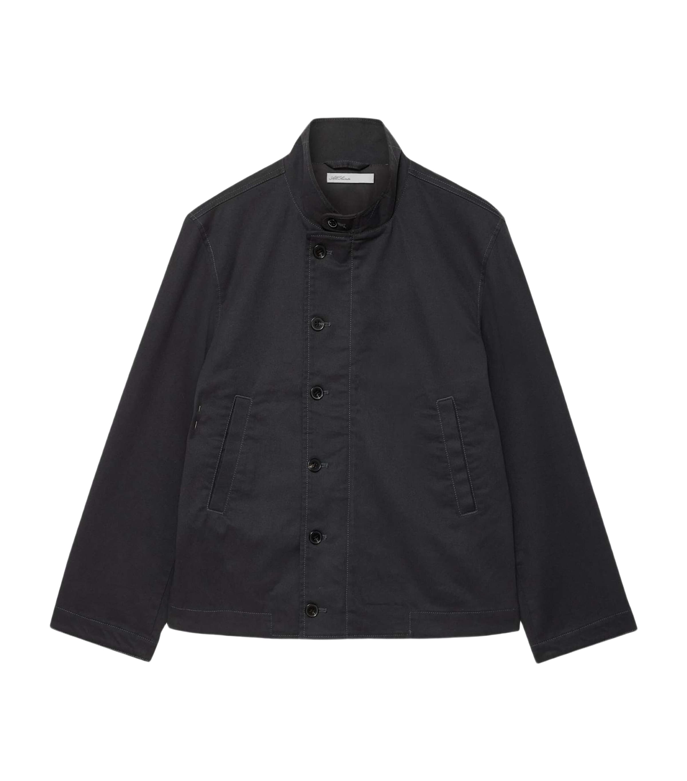 AllSaints Mens Enfield Bomber Jacket Washed Black