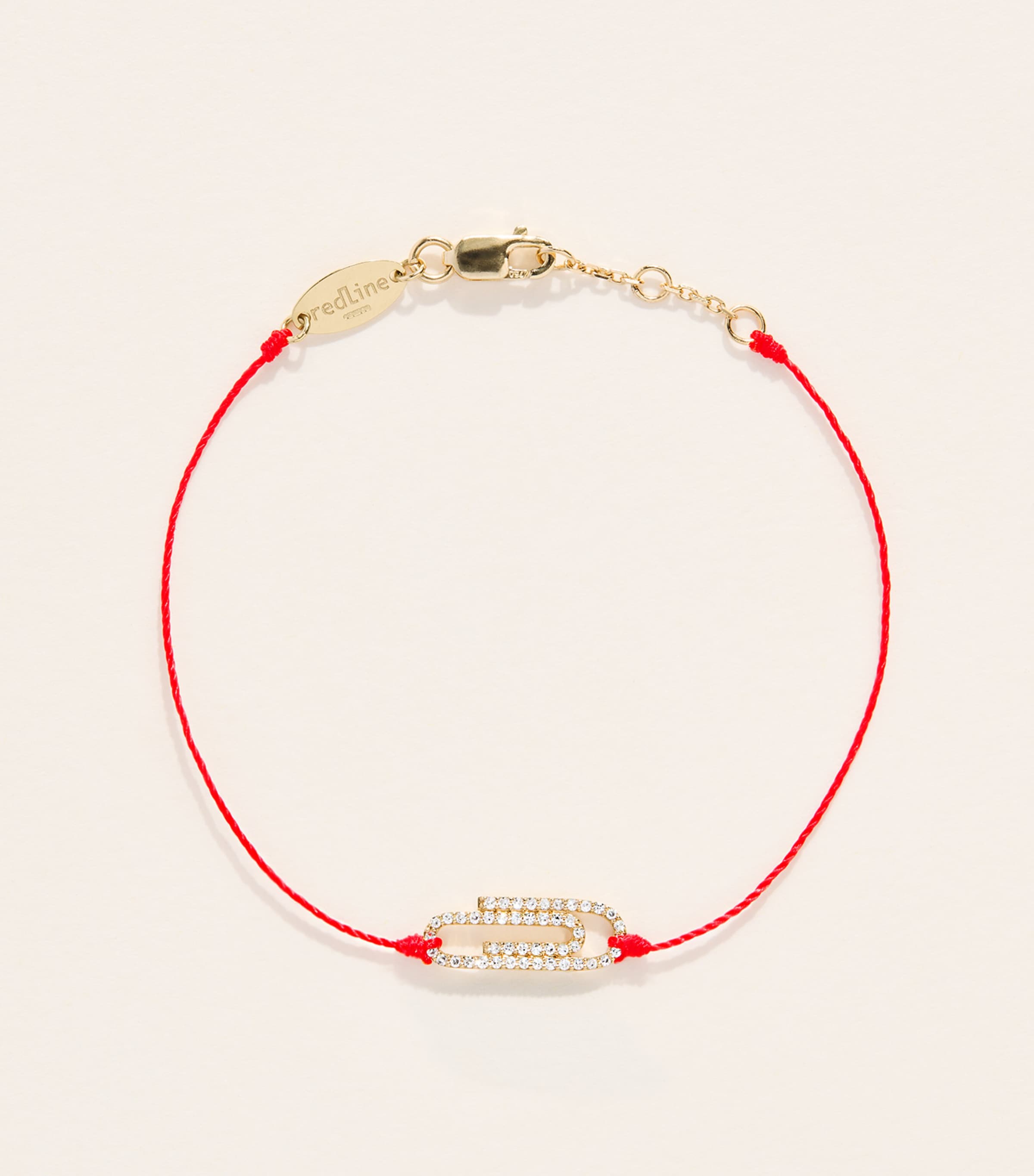 Redline Yellow Gold and Diamond Trombone Bracelet Red