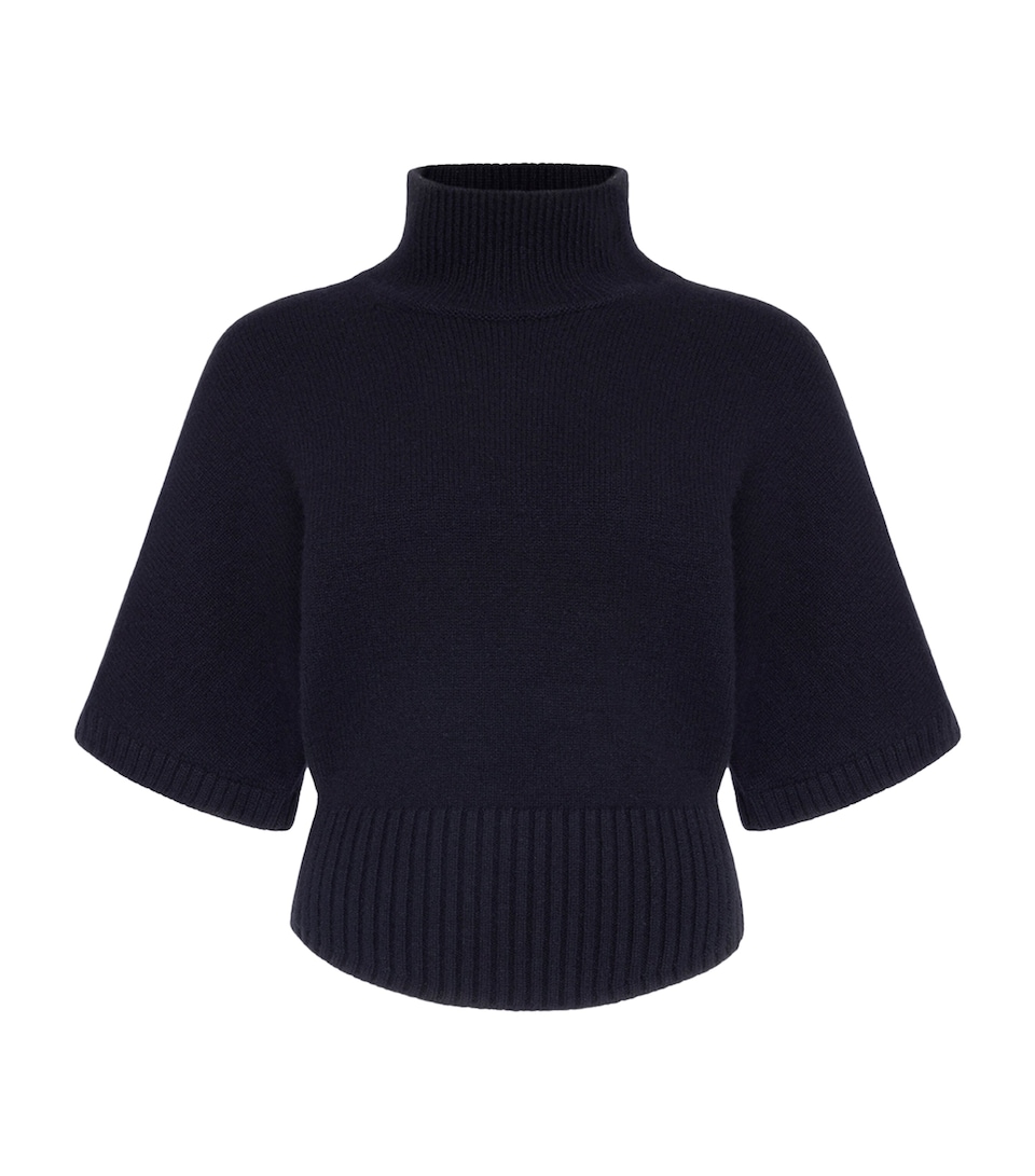 Alaïa Womens Cashmere-Blend High-Neck Sweater Black