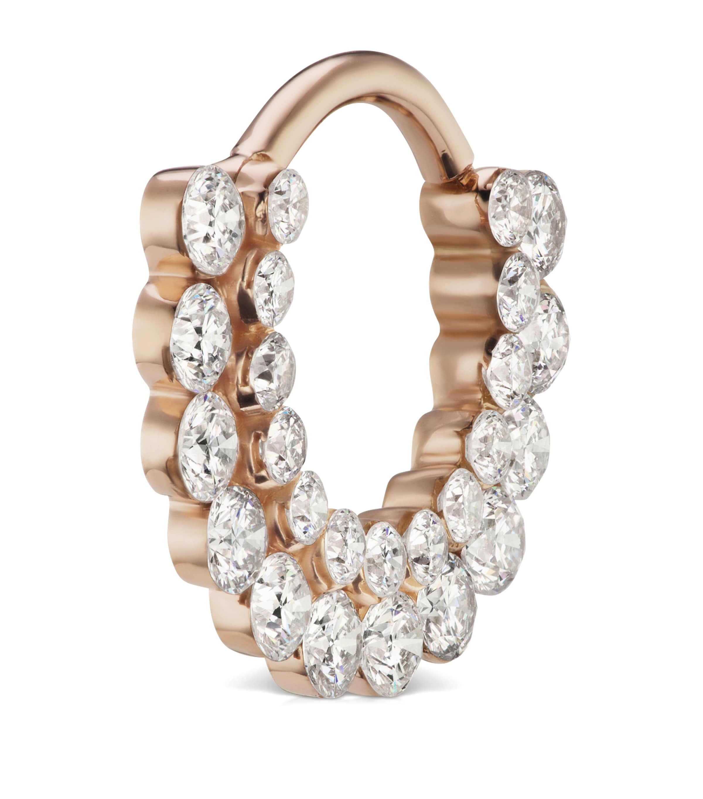 Gold Invisible Diamond Apsara Hoop Earring (9.5mm)