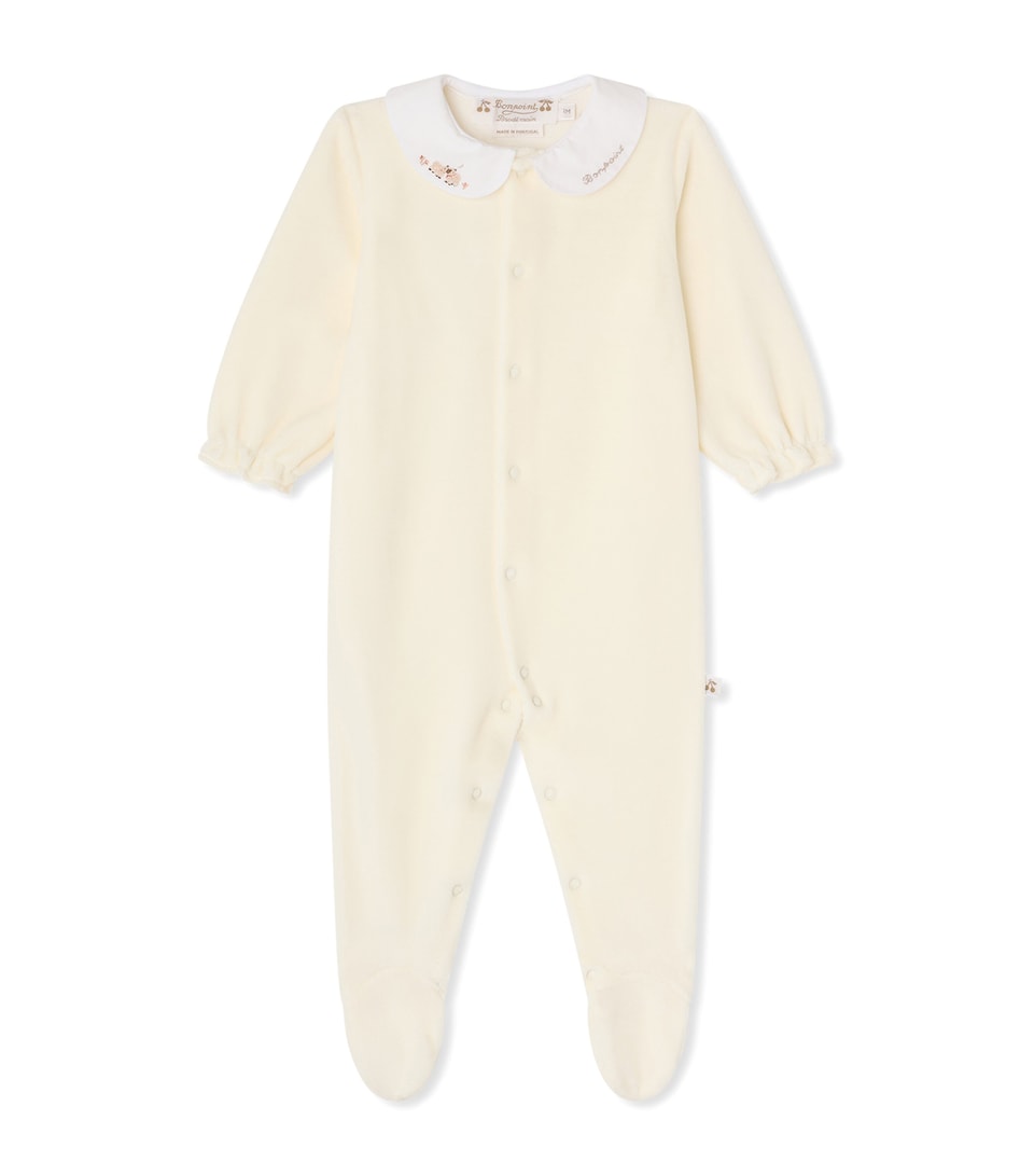 Bonpoint Embroidered-Collar All-In-One (1-18 Months) Blanc Lait