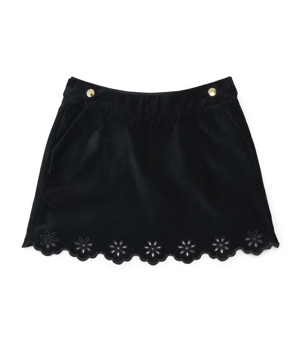Velvet Embroidered Skirt (6-12 Years)