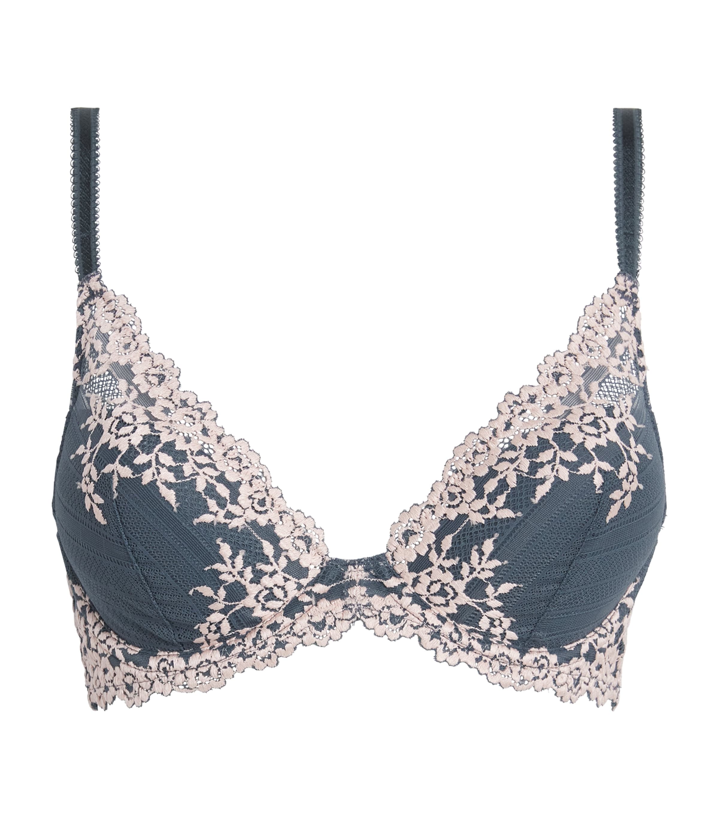Wacoal Womens Embrace Lace Bra Drk Slte/cld Pnk