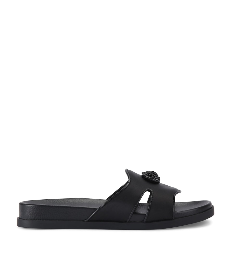 Kurt Geiger London Satin Cut-Out Chelsea Slides Black