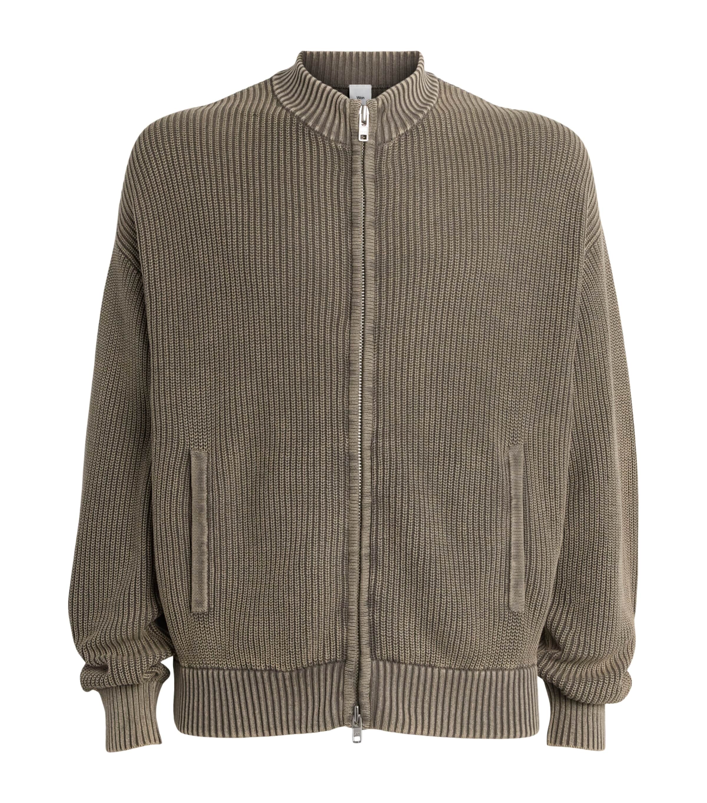Won Hundred Mens Cotton Knitted Bradley Cardigan Rock Ridge