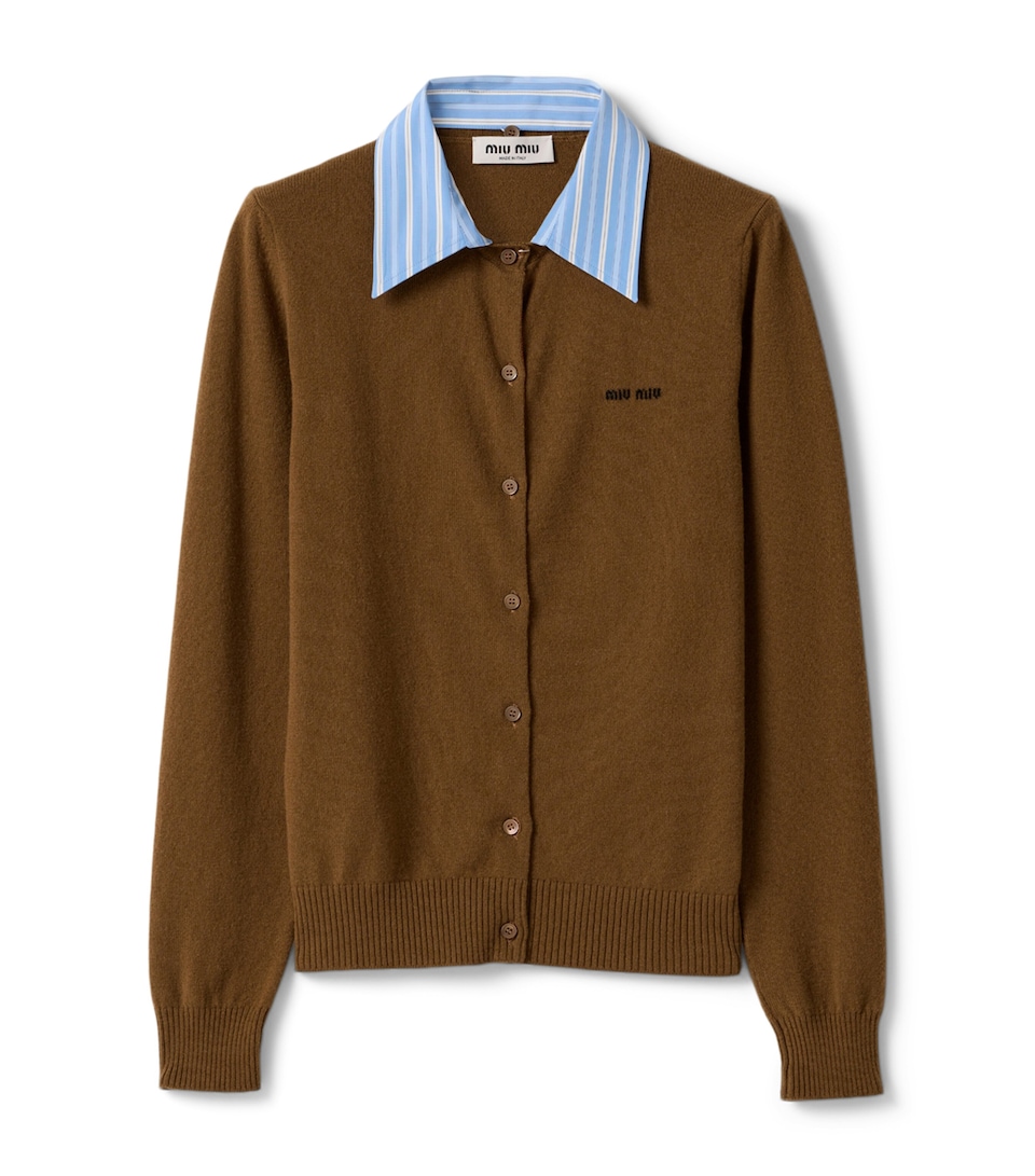 Cashmere Detachable-Collar Cardigan