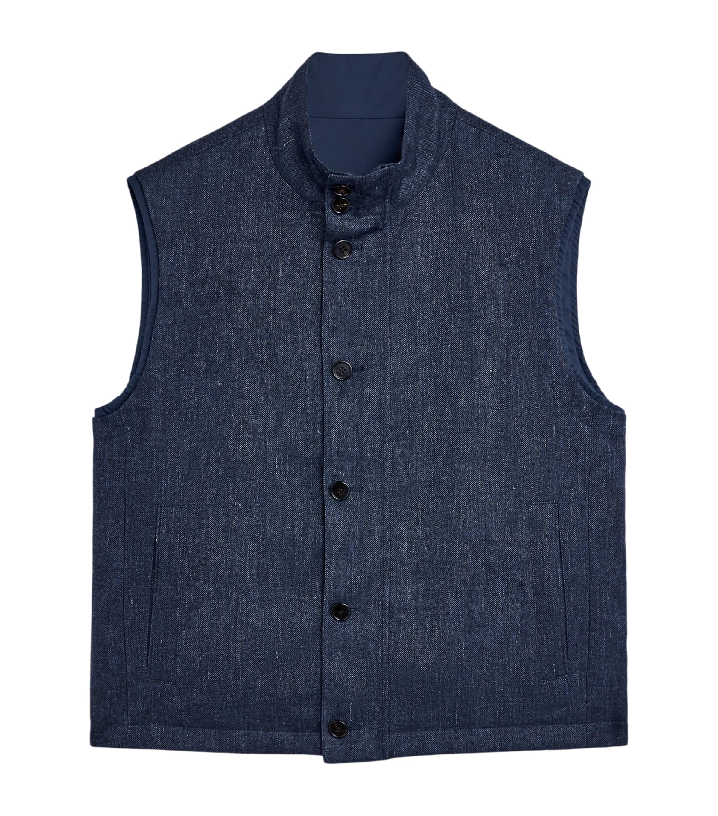 Dunhill Mens Linen Reversible Gilet