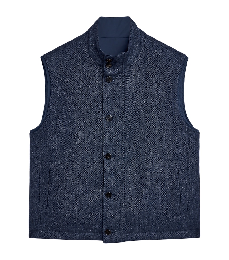 Dunhill Mens Linen Reversible Gilet
