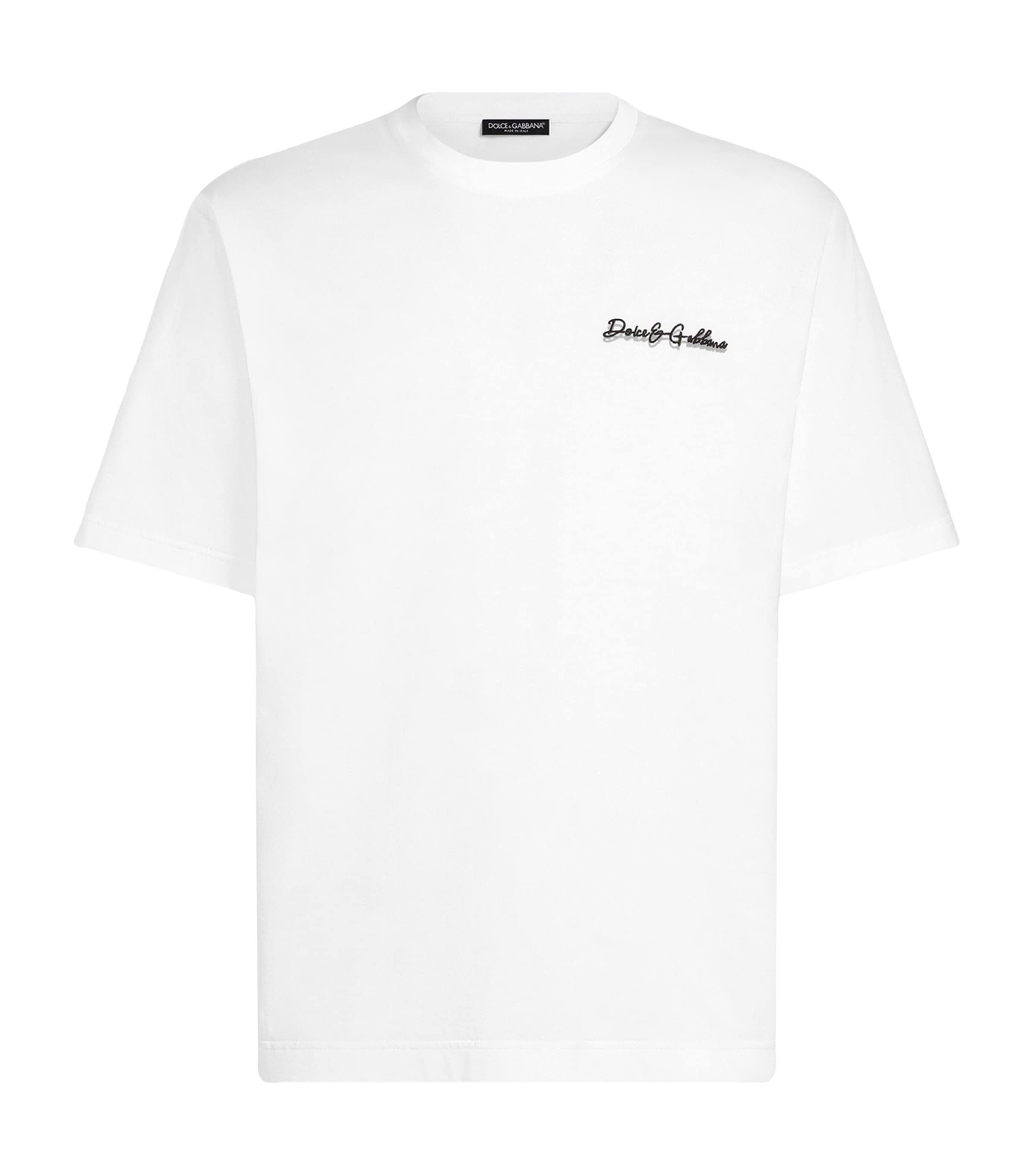 Dolce&Gabbana Mens Cotton Logo T-Shirt Optical White