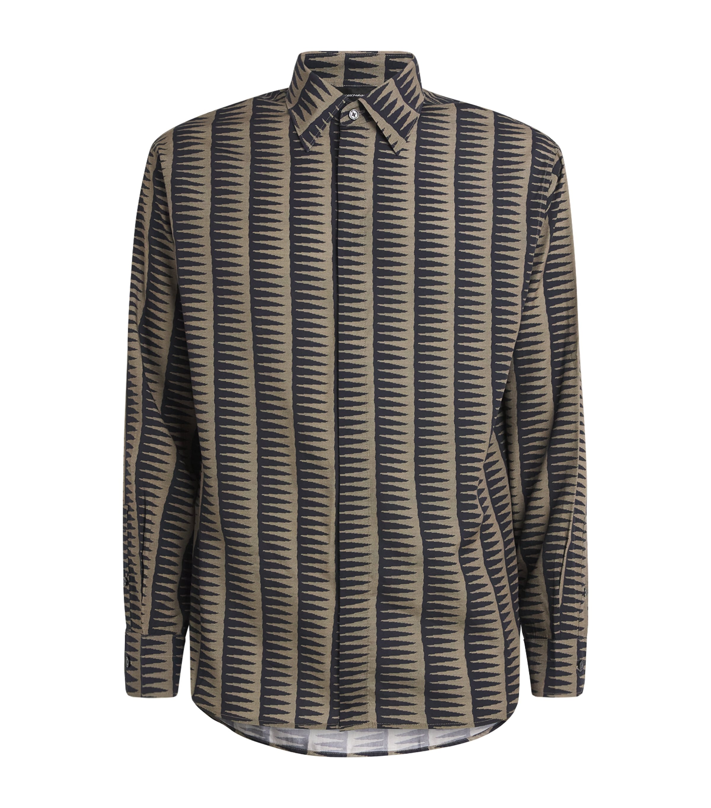 Emporio Armani Mens Printed Long-Sleeve Shirt