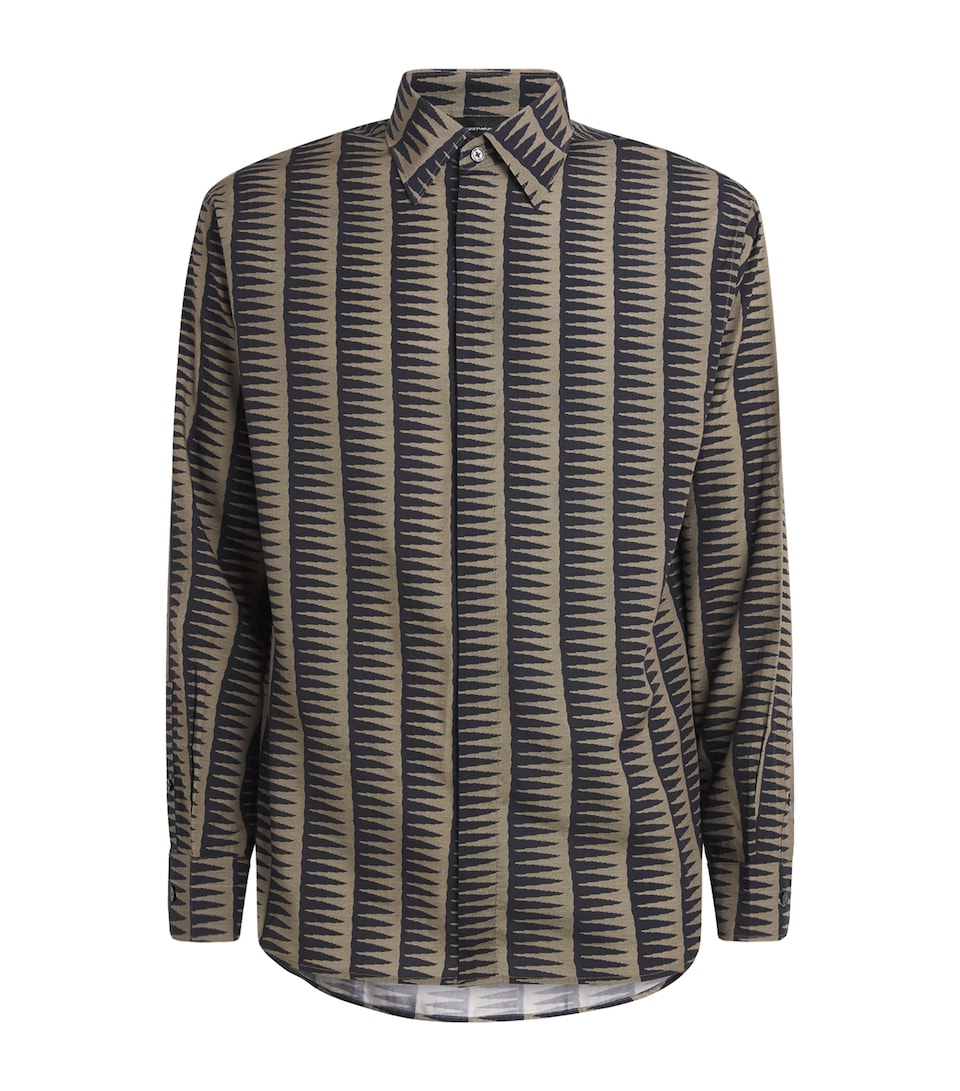 Emporio Armani Mens Printed Long-Sleeve Shirt