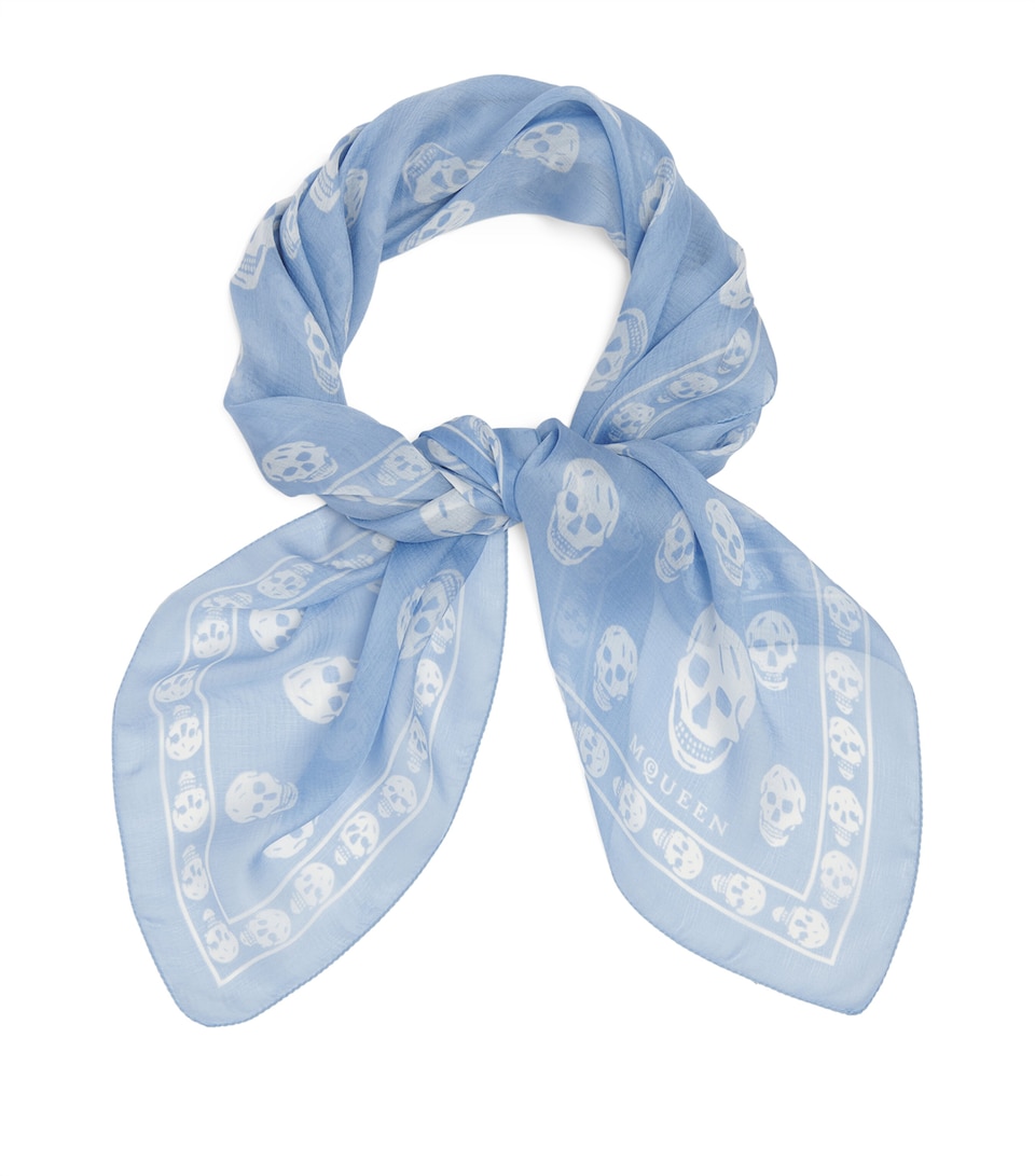 Silk Skull Print Scarf