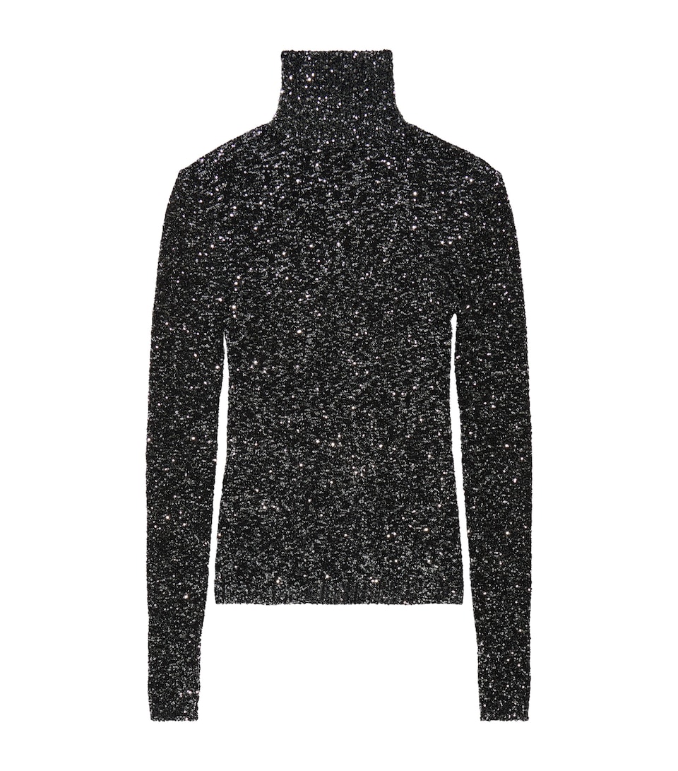 Sequin Rollneck Top