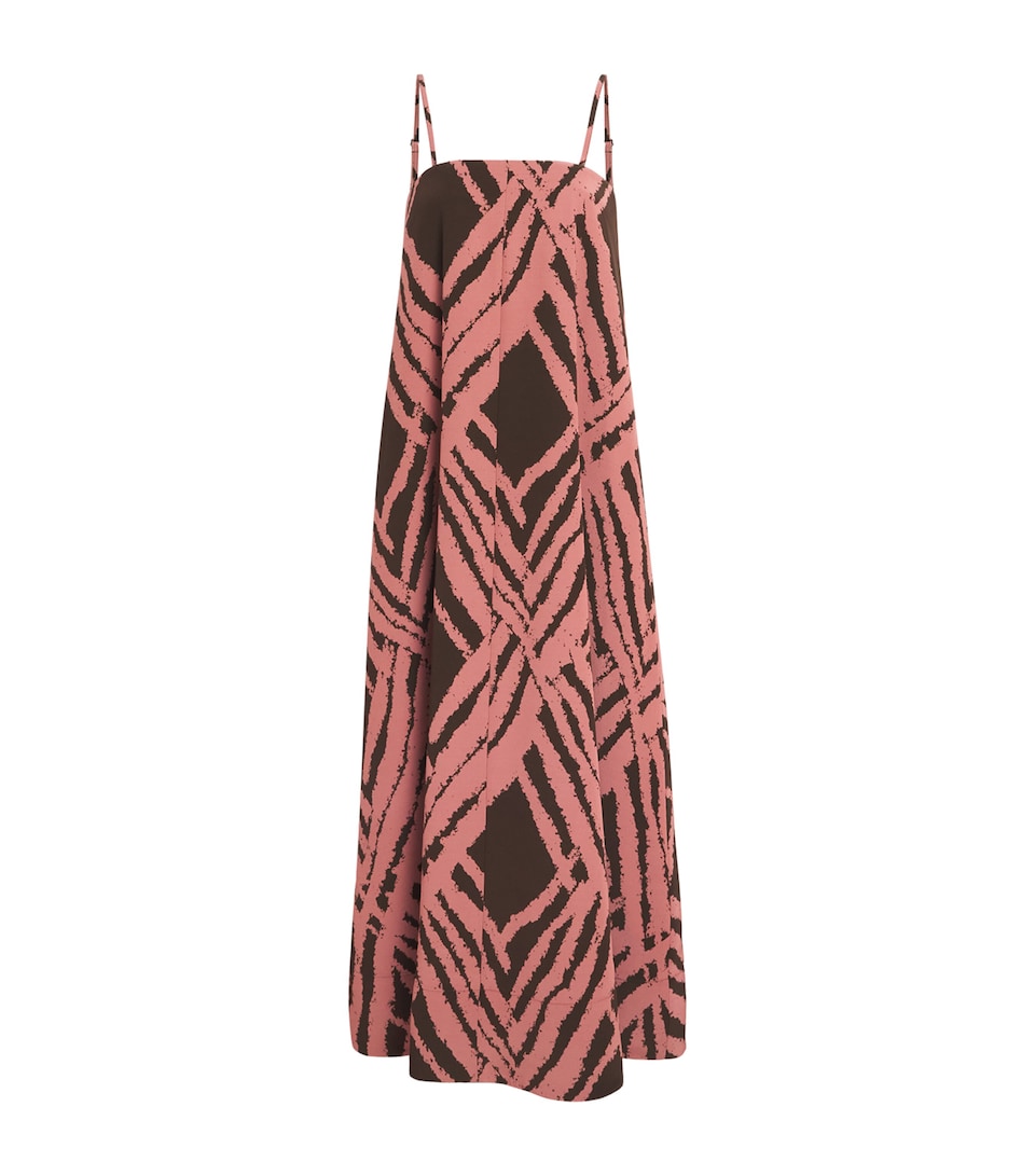 Satin Printed Banna Maxi Dress