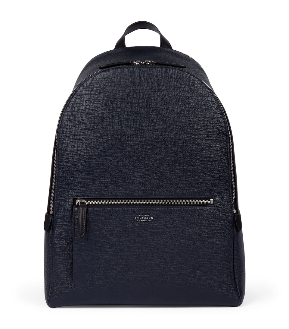 Smythson Leather Ludlow Backpack Navy