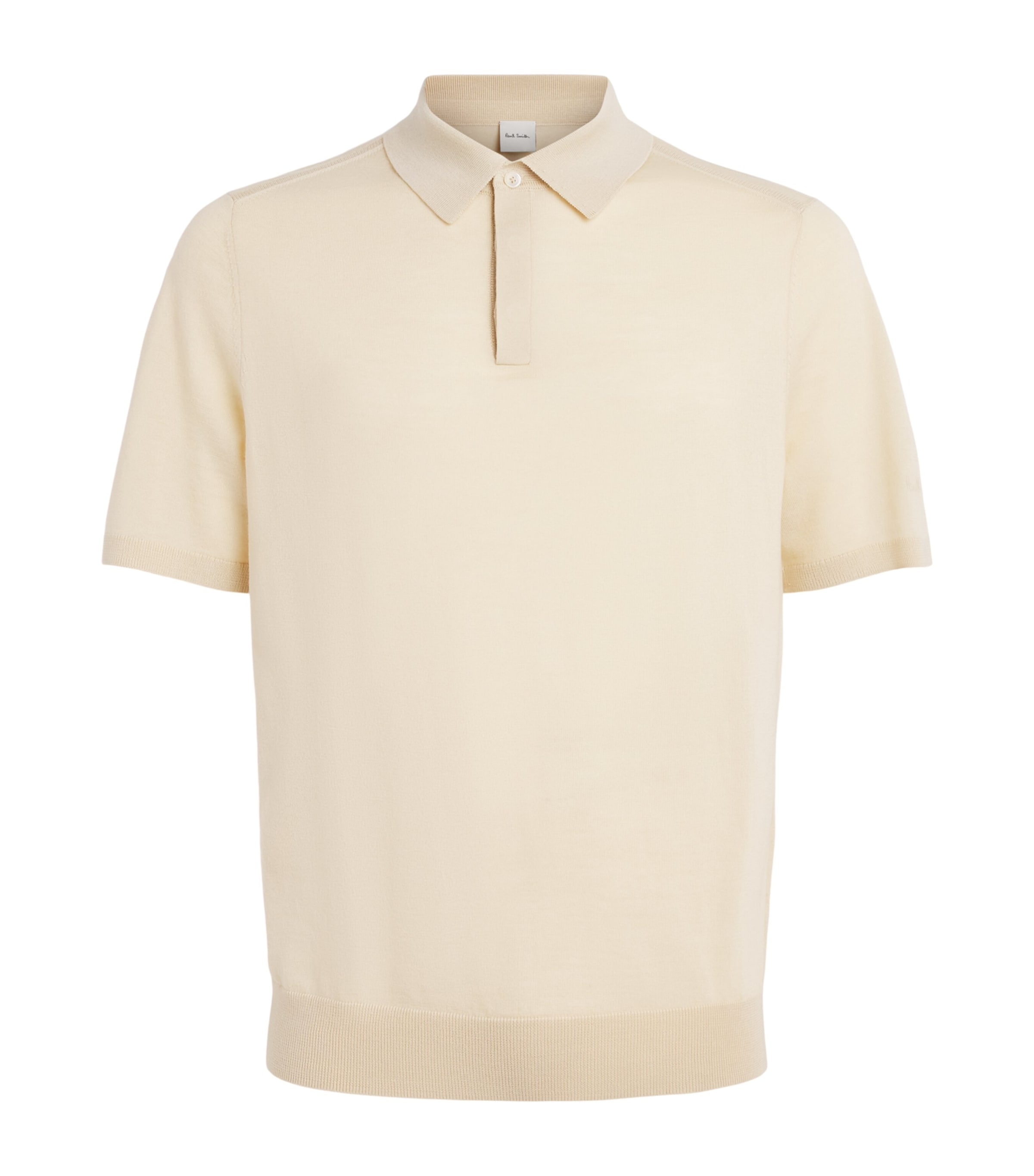 Paul Smith Mens Merino Wool Polo Shirt Beige
