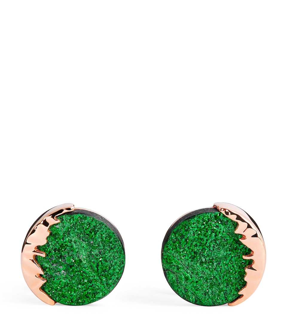 Rose Gold and Green Garnet Cufflinks